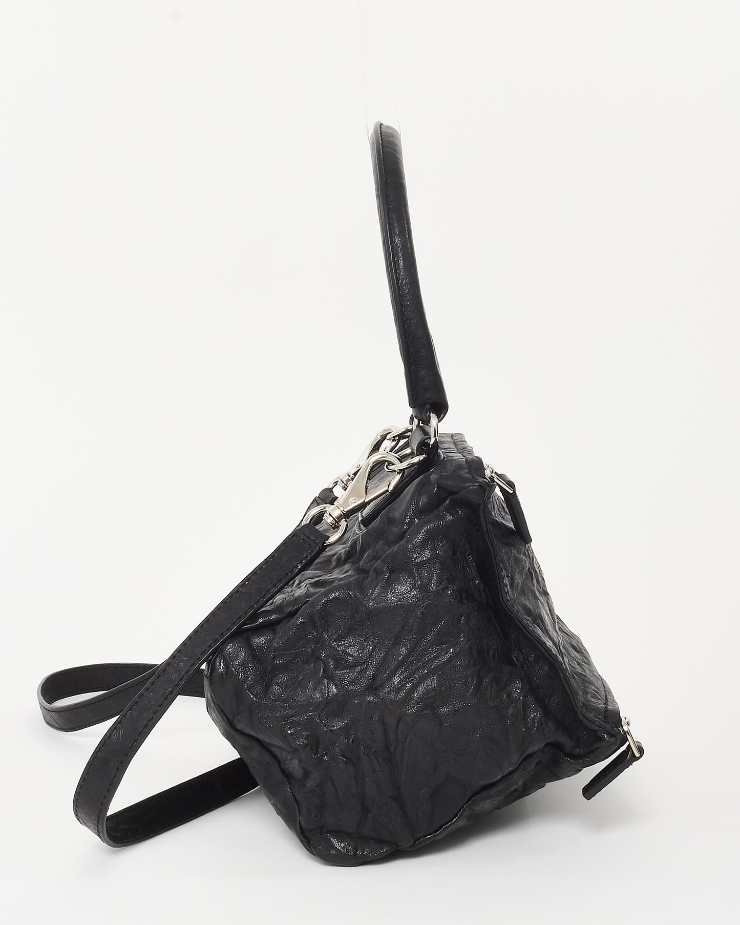 Givenchy Black Crinkle Leather Pandora Bag