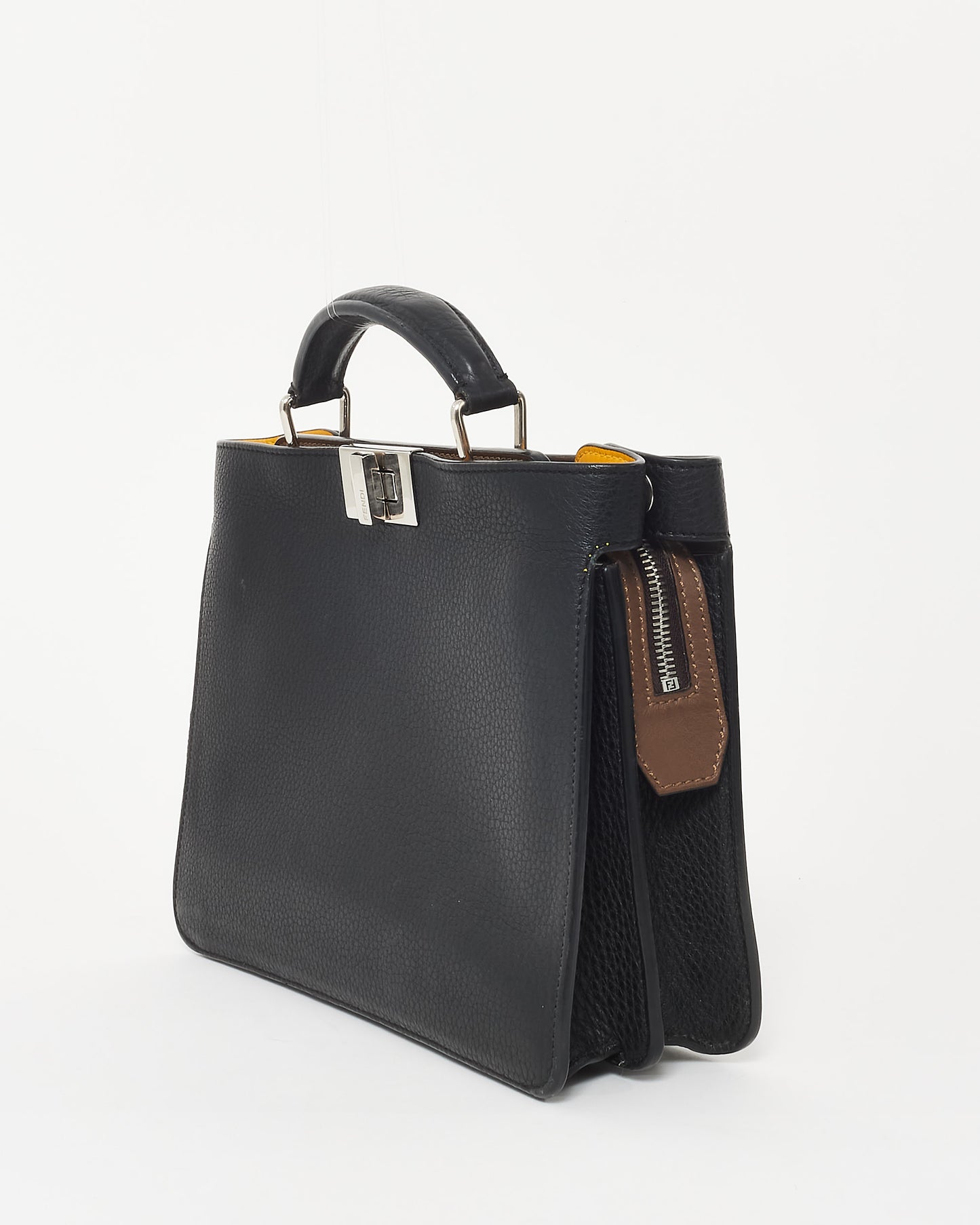 Fendi Black Leather Small Peekaboo ISeeU Bag