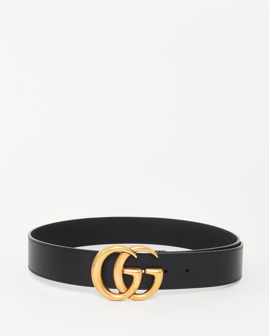 Gucci Black Leather GG Marmont Belt - 85/34