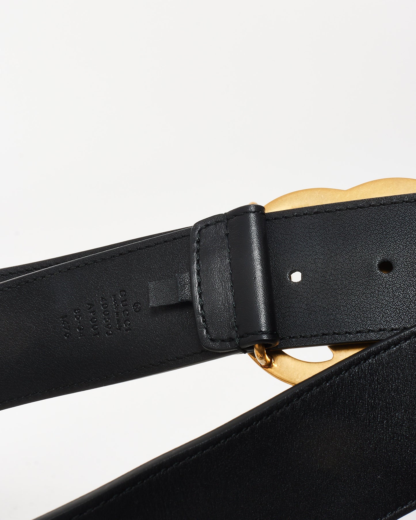 Gucci Black Leather GG Marmont Belt - 85/34