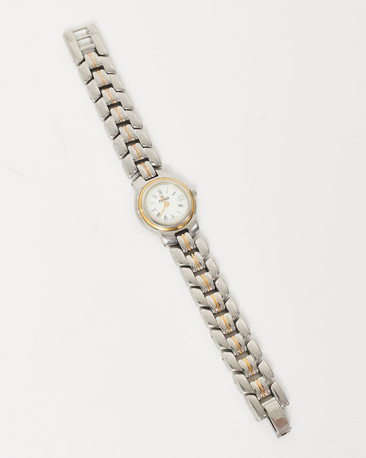 Fendi Vintage Gold 
Silver Two Tone 28 MM Watch