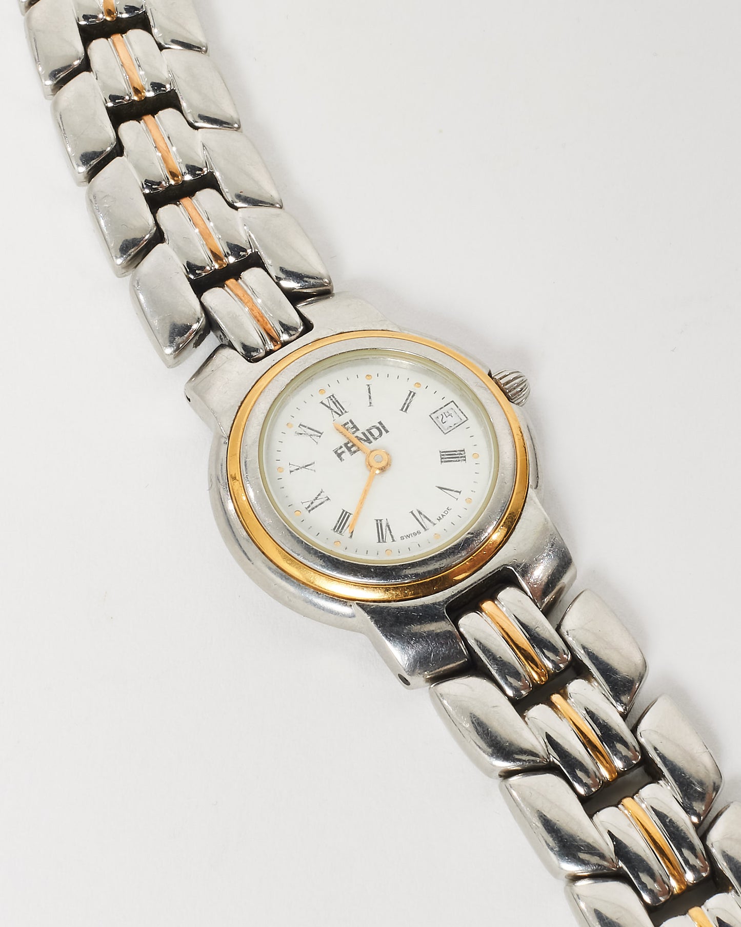 Fendi Vintage Gold 
Silver Two Tone 28 MM Watch