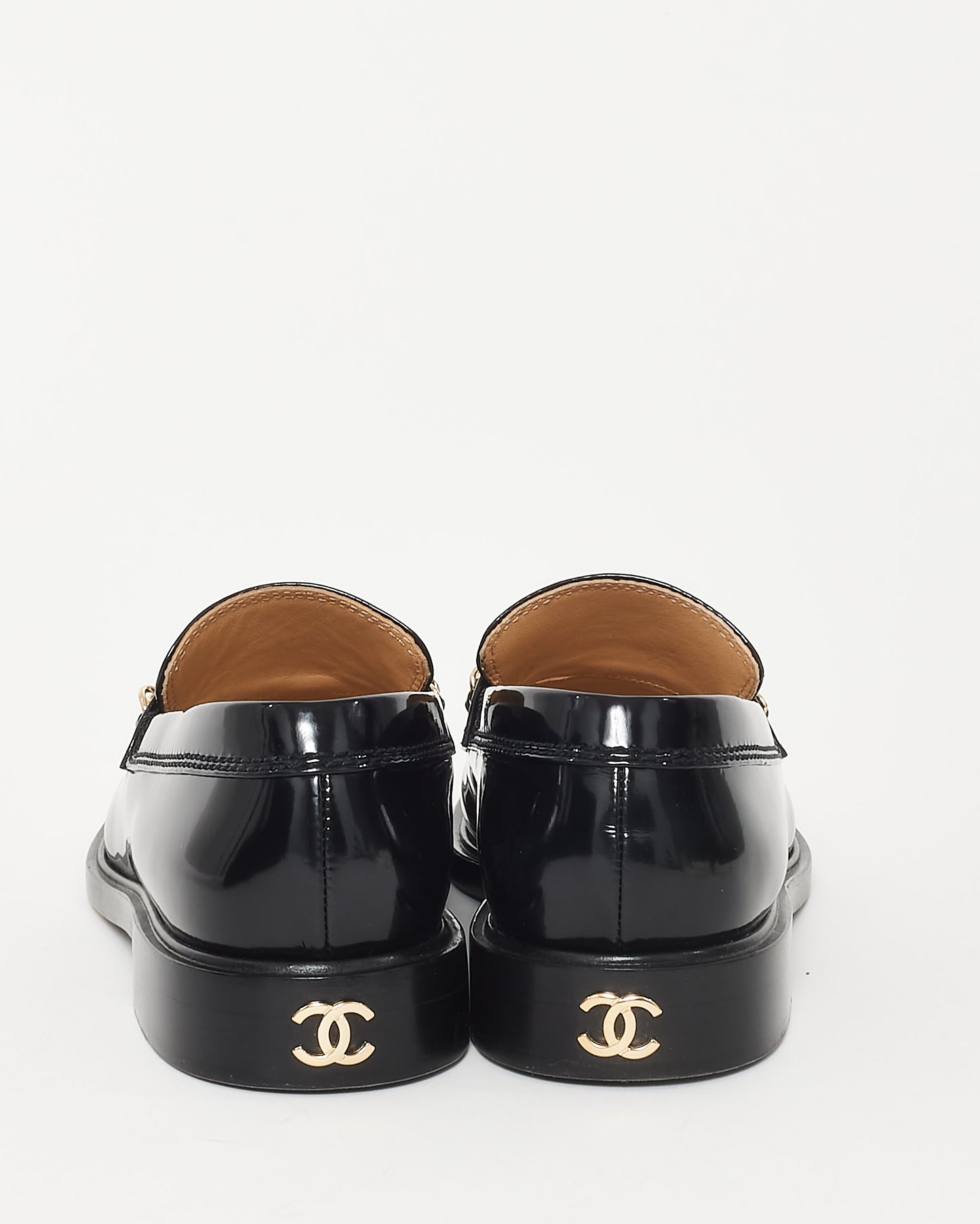 Chanel Black Patent Leather Chain 
CHANEL
 loafers - 39.5C