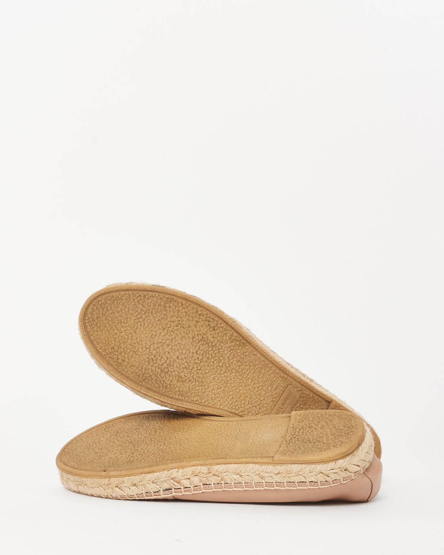 Saint Laurent Beige/ Blush Leather Logo Espadrilles - 38.5