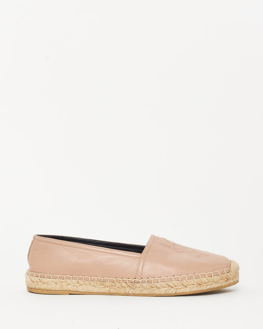 Saint Laurent Beige/ Blush Leather Logo Espadrilles - 38.5