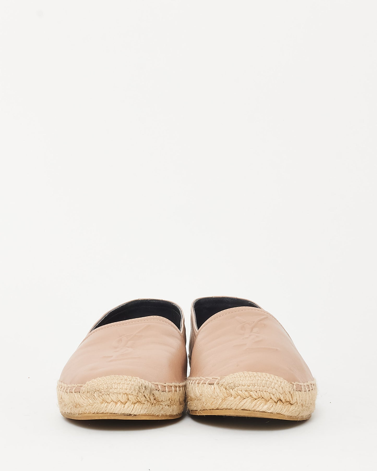 Saint Laurent Beige/ Blush Leather Logo Espadrilles - 38.5