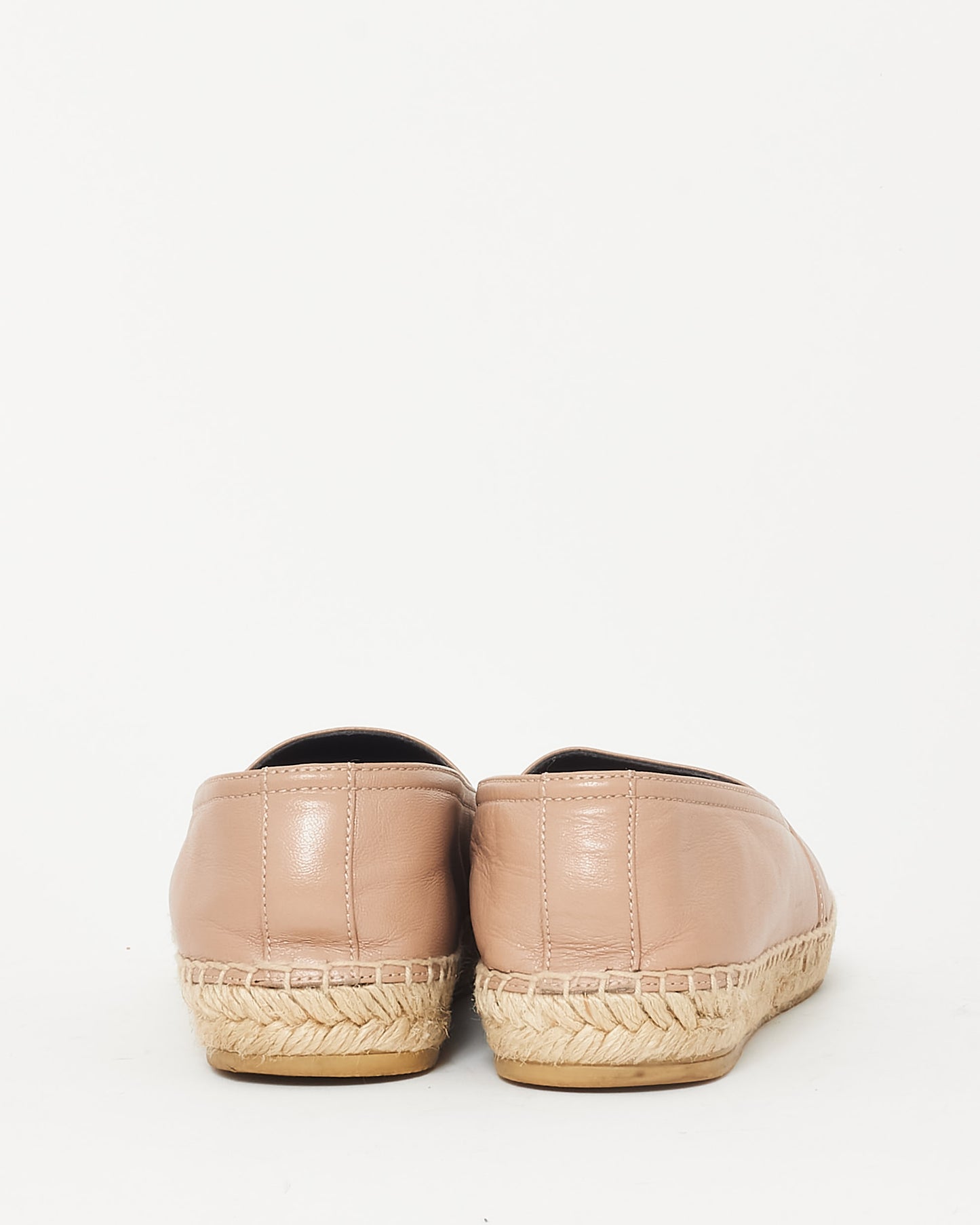 Saint Laurent Beige/ Blush Leather Logo Espadrilles - 38.5