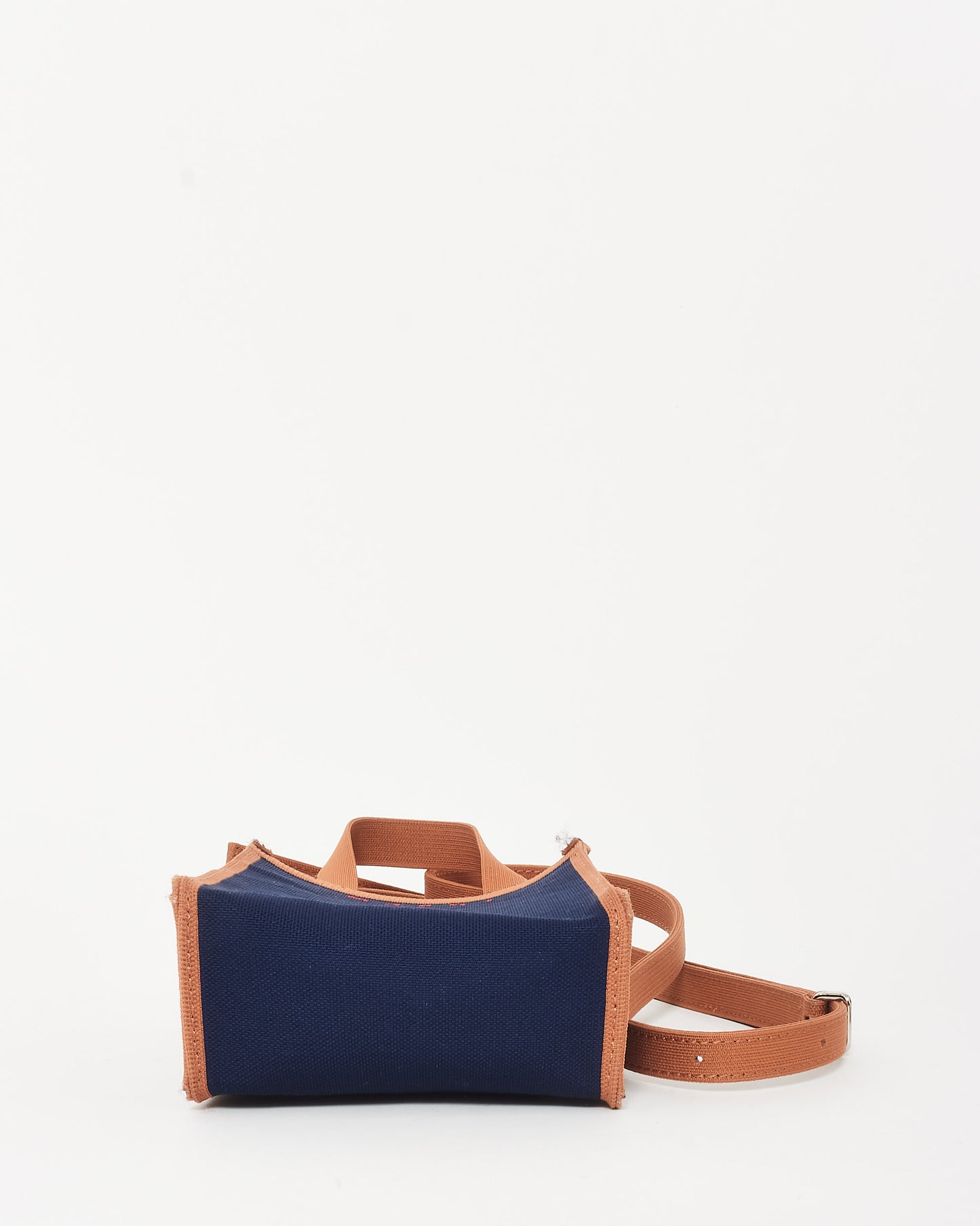 Marni Navy Blue 
Brown Canvas Museo Nano Crossbody Bag