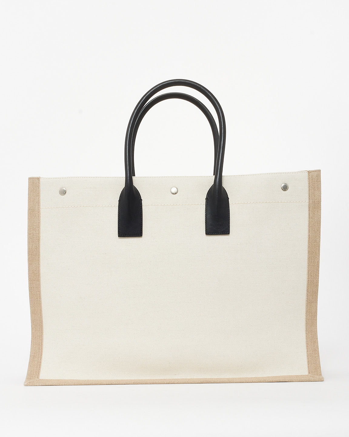 Saint Laurent Beige Canvas Rive Gauche Tote Bag