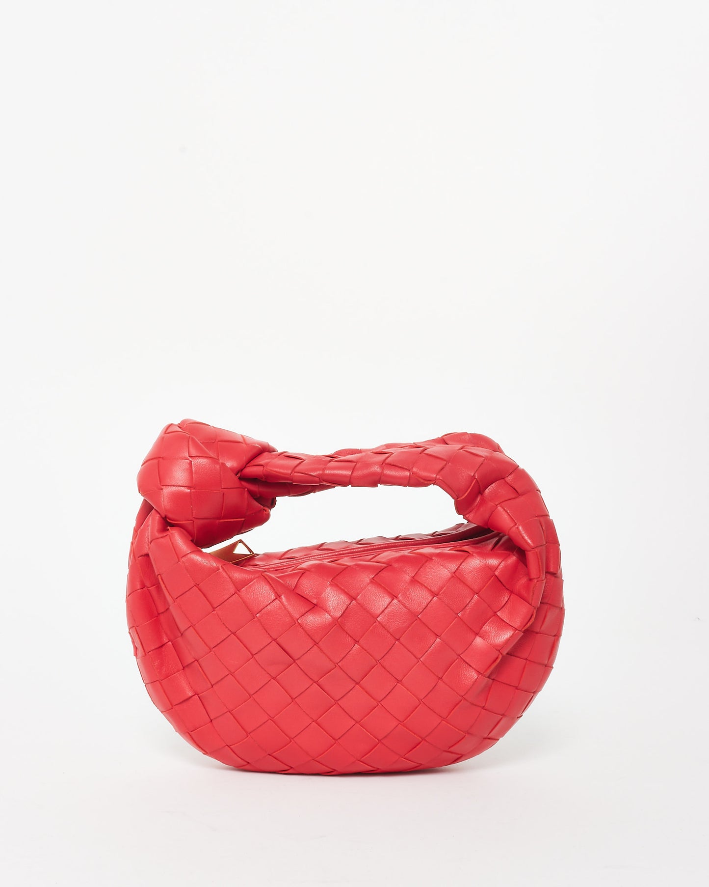 Bottega Veneta Red Intrecciato Leather Mini Jodie