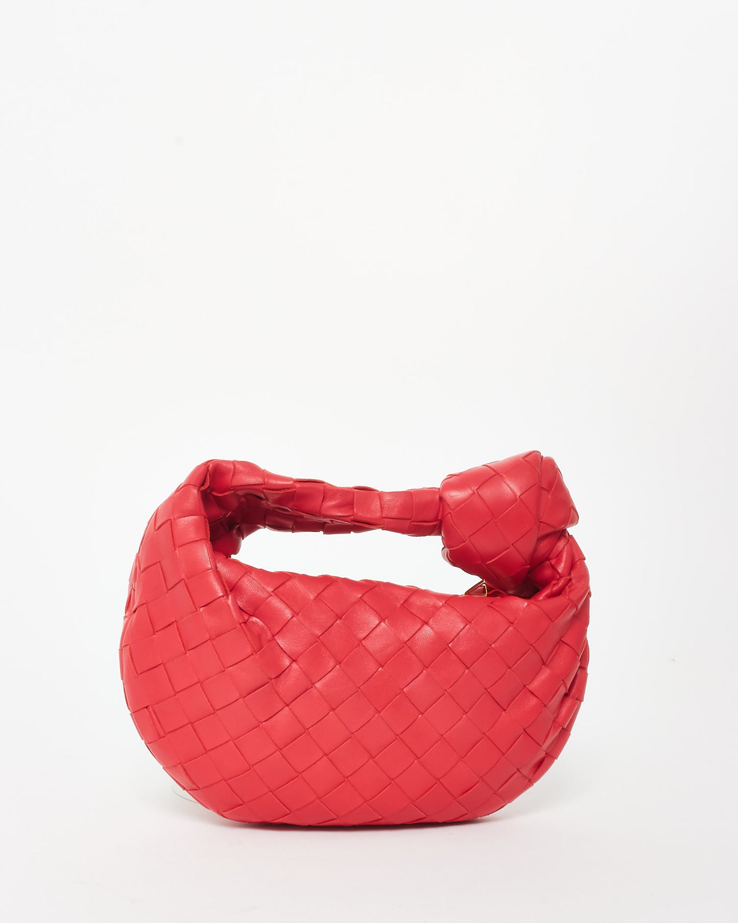 Bottega Veneta Red Intrecciato Leather Mini Jodie