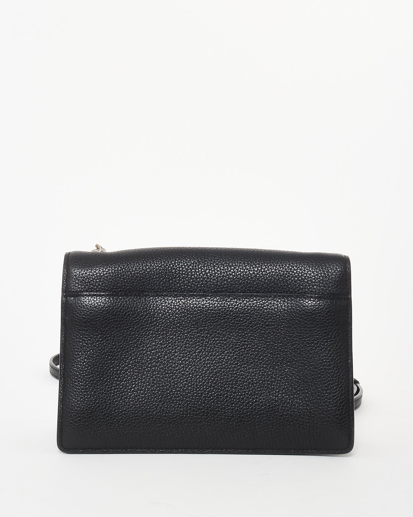 Saint Laurent Black Grained Leather SHW Small Sunset Crossbody Bag