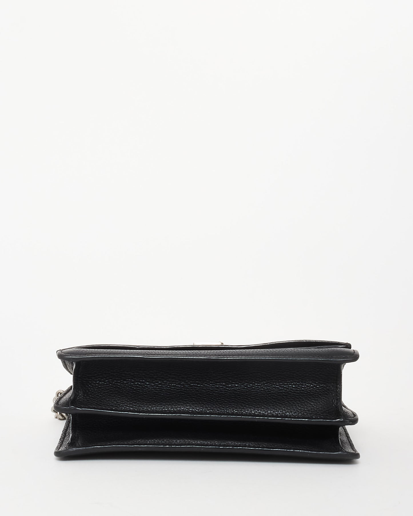 Saint Laurent Black Grained Leather SHW Small Sunset Crossbody Bag