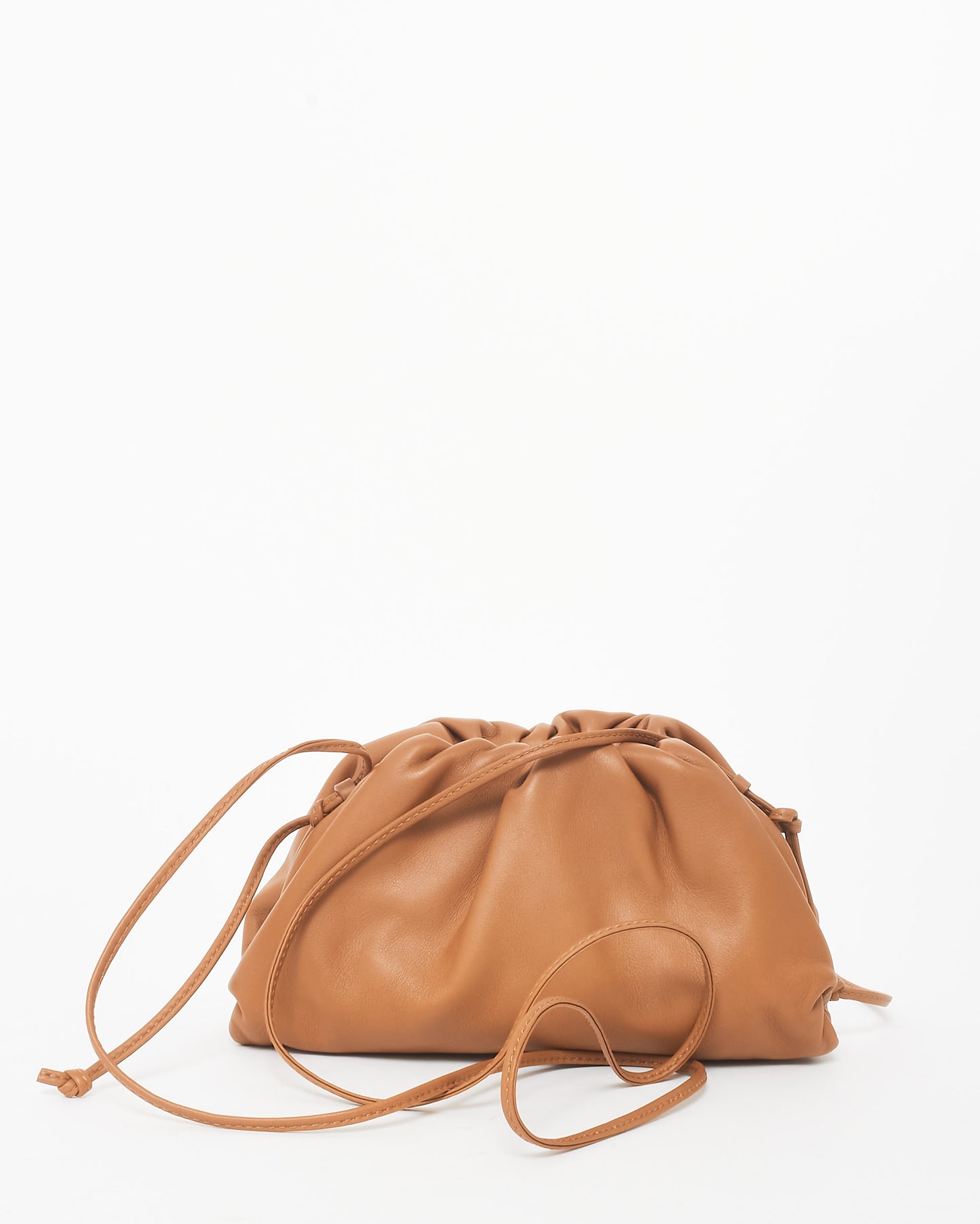 Bottega Veneta Camel Brown Leather The Mini Pouch Clutch Bag