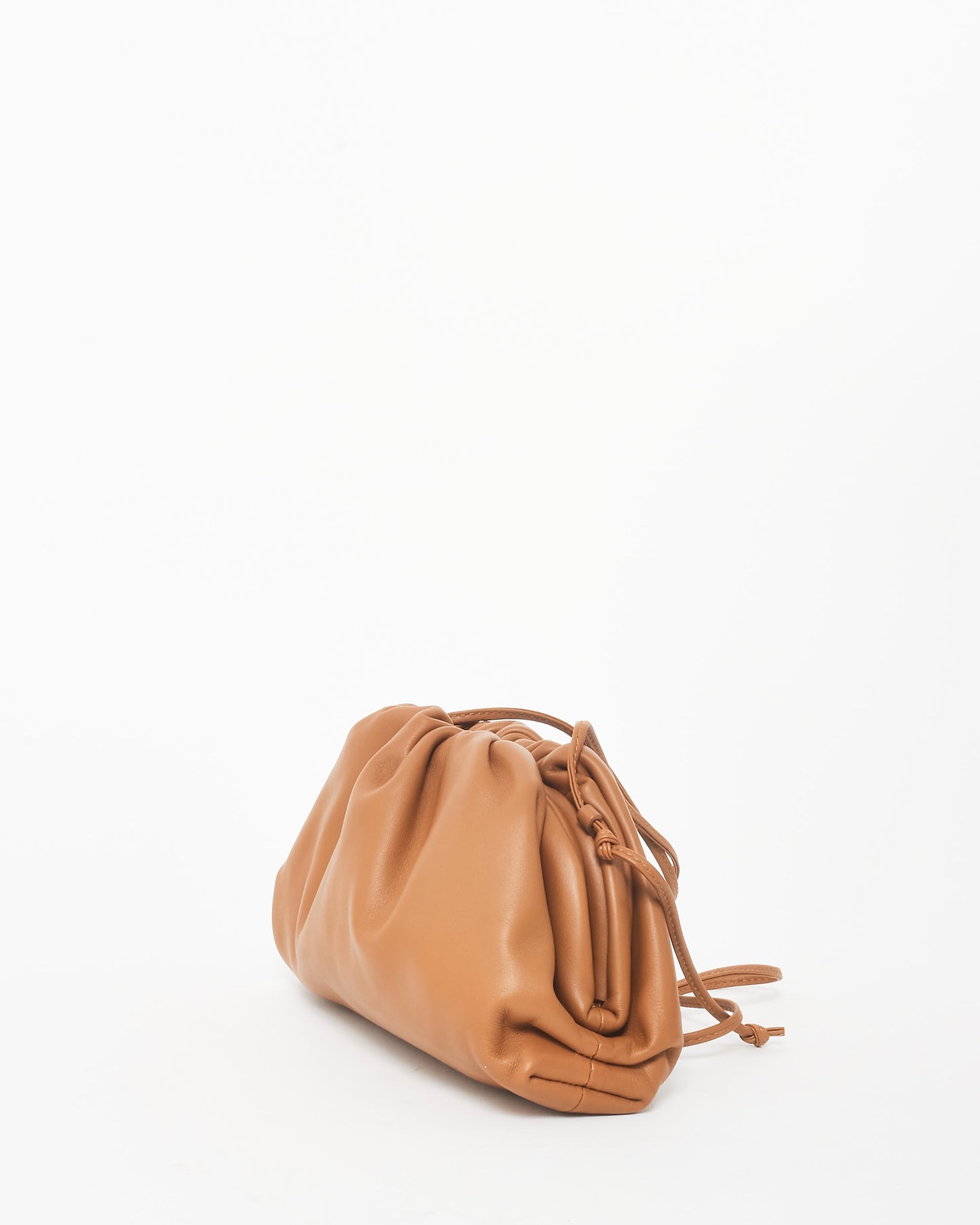 Bottega Veneta Camel Brown Leather The Mini Pouch Clutch Bag