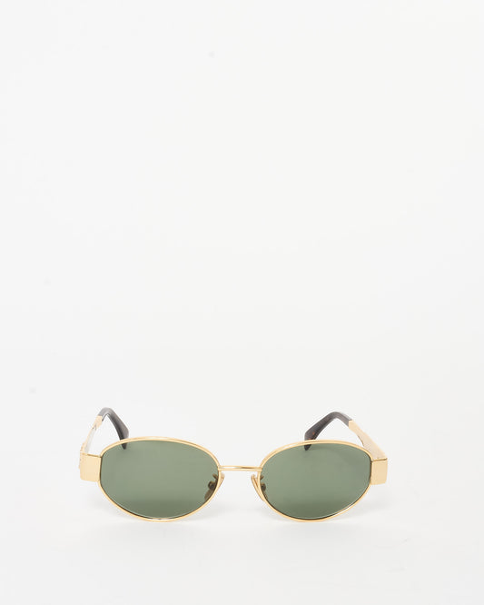 Celine Gold Triomphe Oval Metal CL40235U Sunglasses