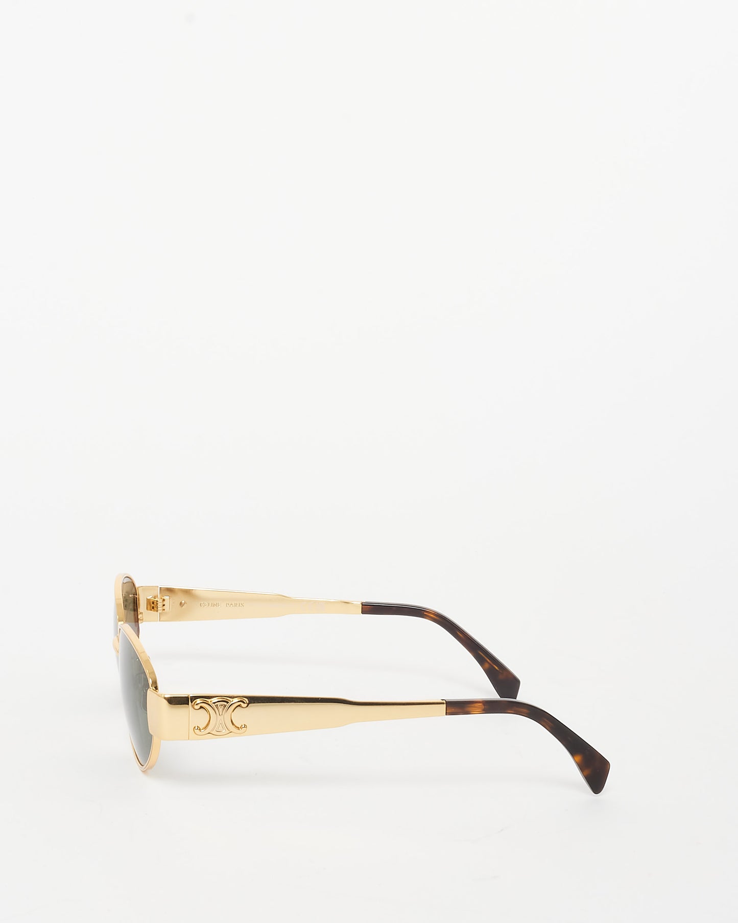 Celine Gold Triomphe Oval Metal CL40235U Sunglasses