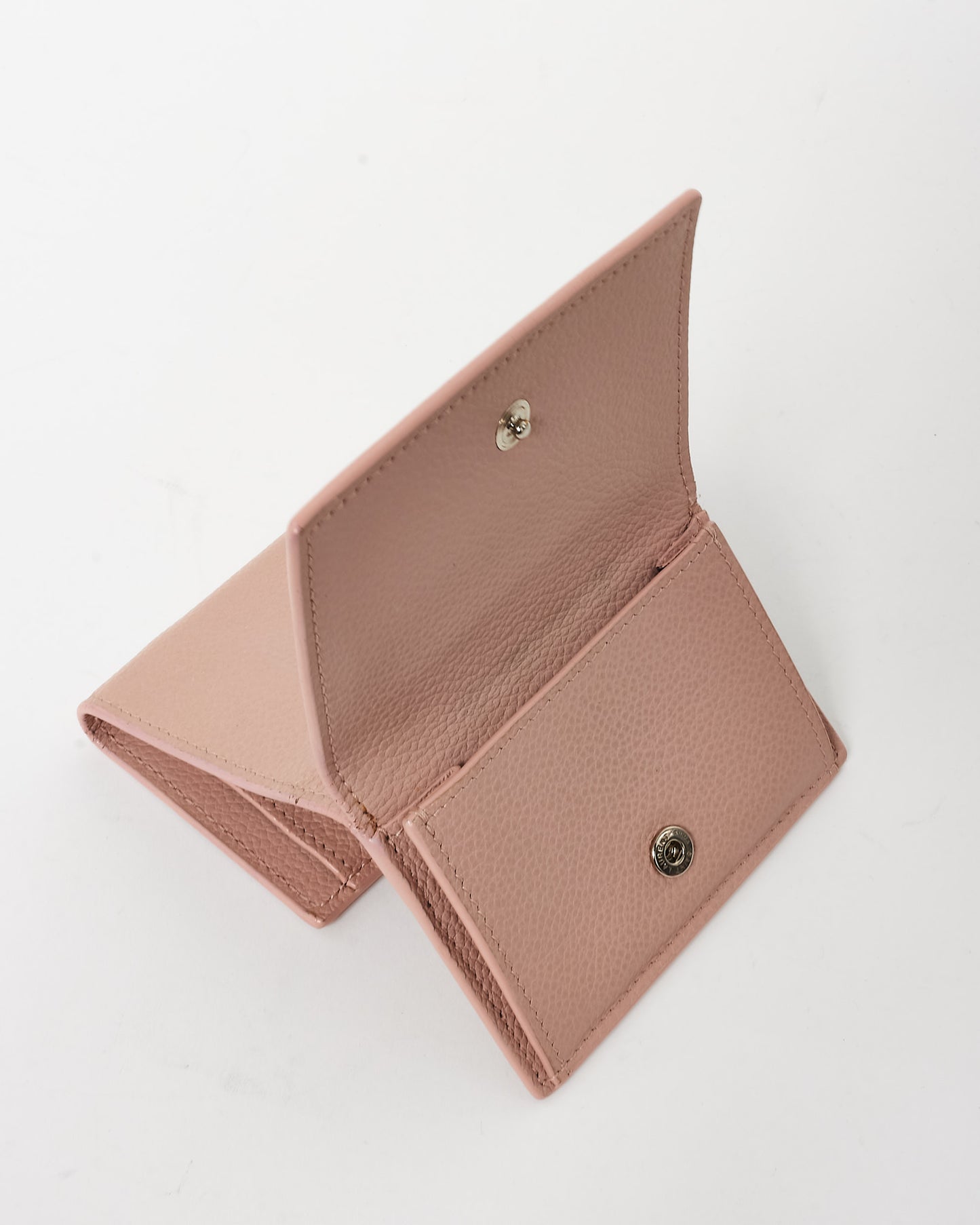 Saint Laurent Blush Leather Flap Card Holder