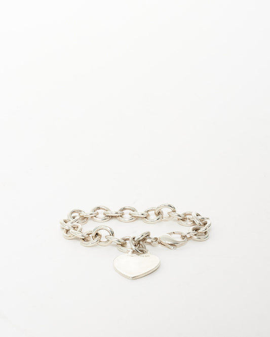 Tiffany 
Co. Silver Return To Tiffany Logoless Heart Tag Bracelet