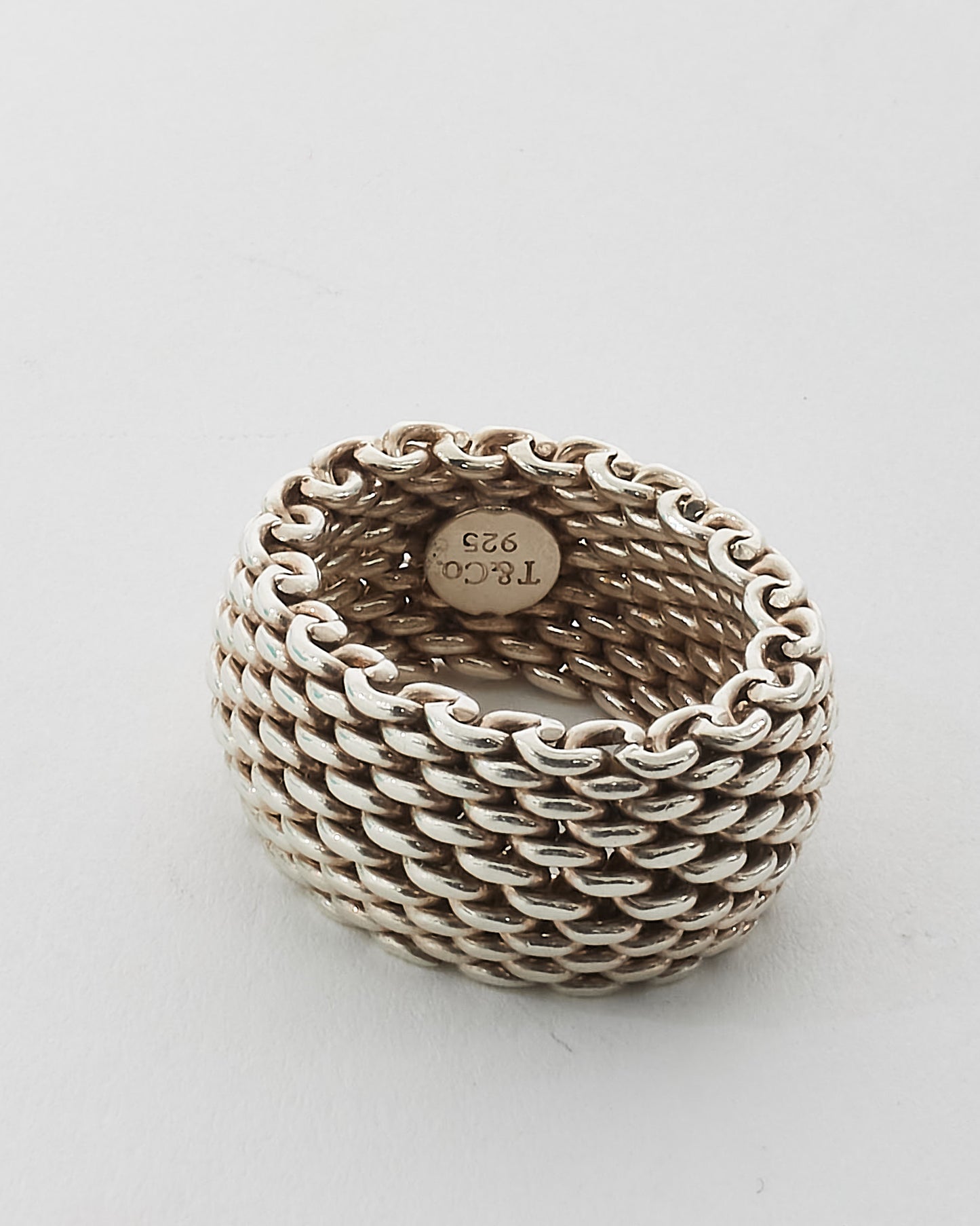 Tiffany 
Co. Sterling Silver Mesh Domed Ring - 4.5