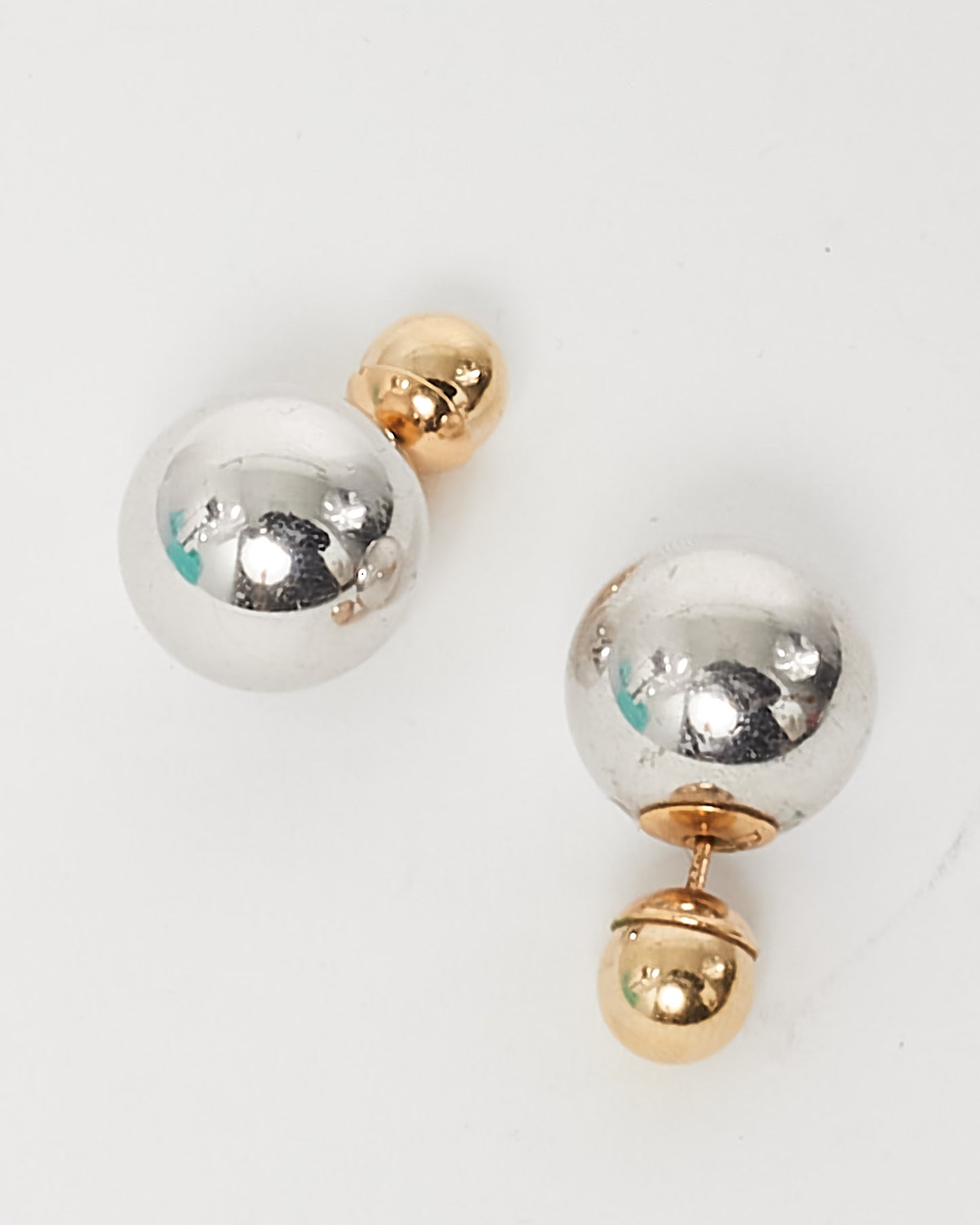 Dior Gold 
Silver Mise En Dior Tribal Earrings