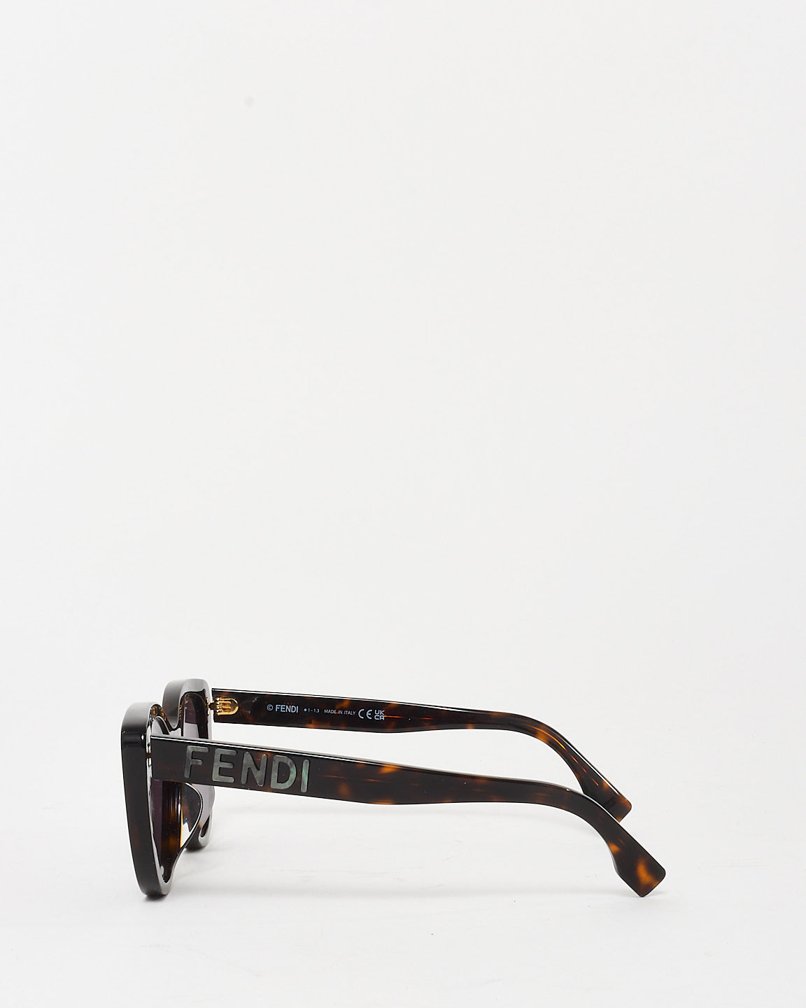 Fendi Dark Brown Tortoise Cat Eye Logo FE40087U Sunglasses