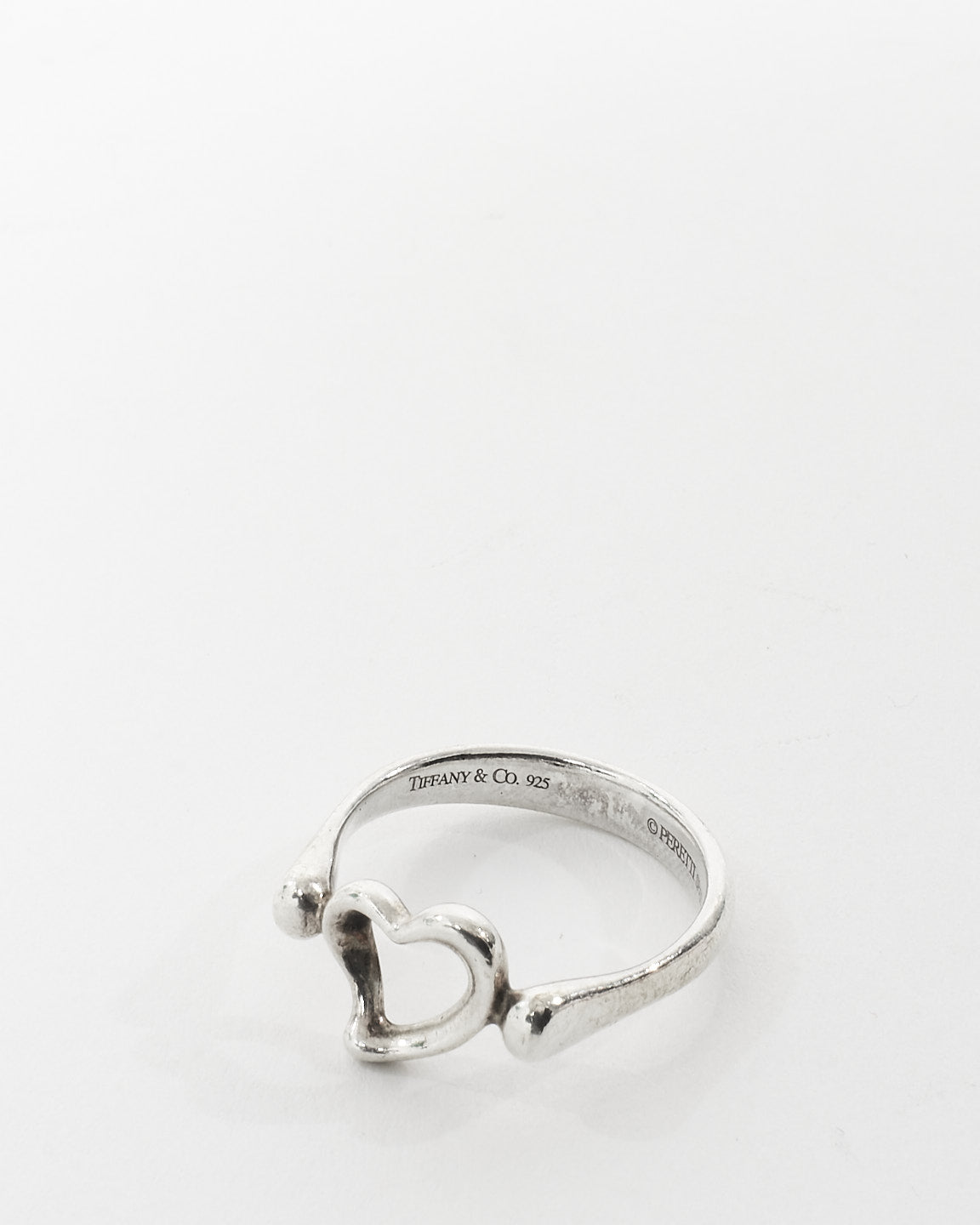 Tiffany 
Co. Silver Elsa Peretti Open Heart Ring - 6