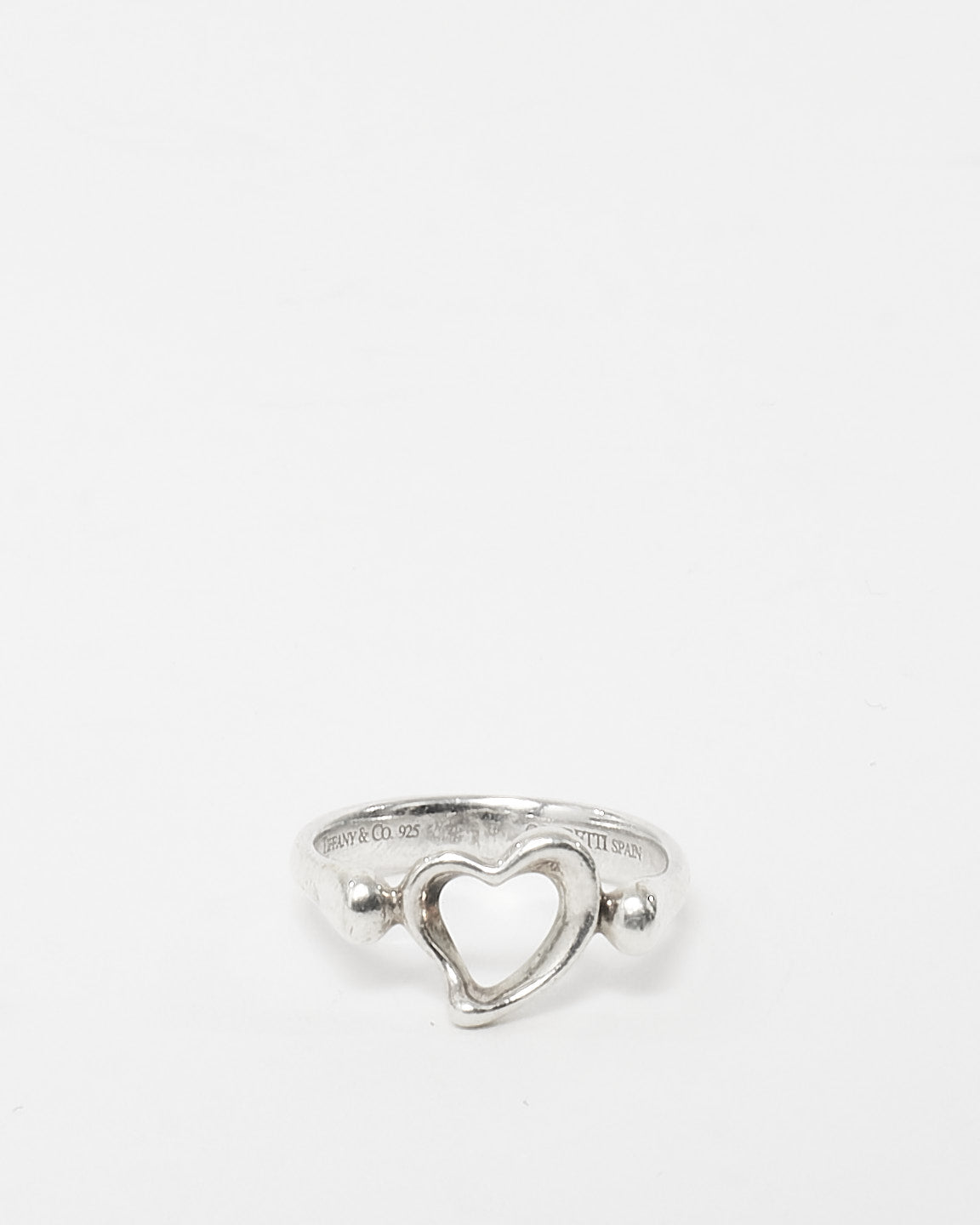 Tiffany 
Co. Silver Elsa Peretti Open Heart Ring - 6