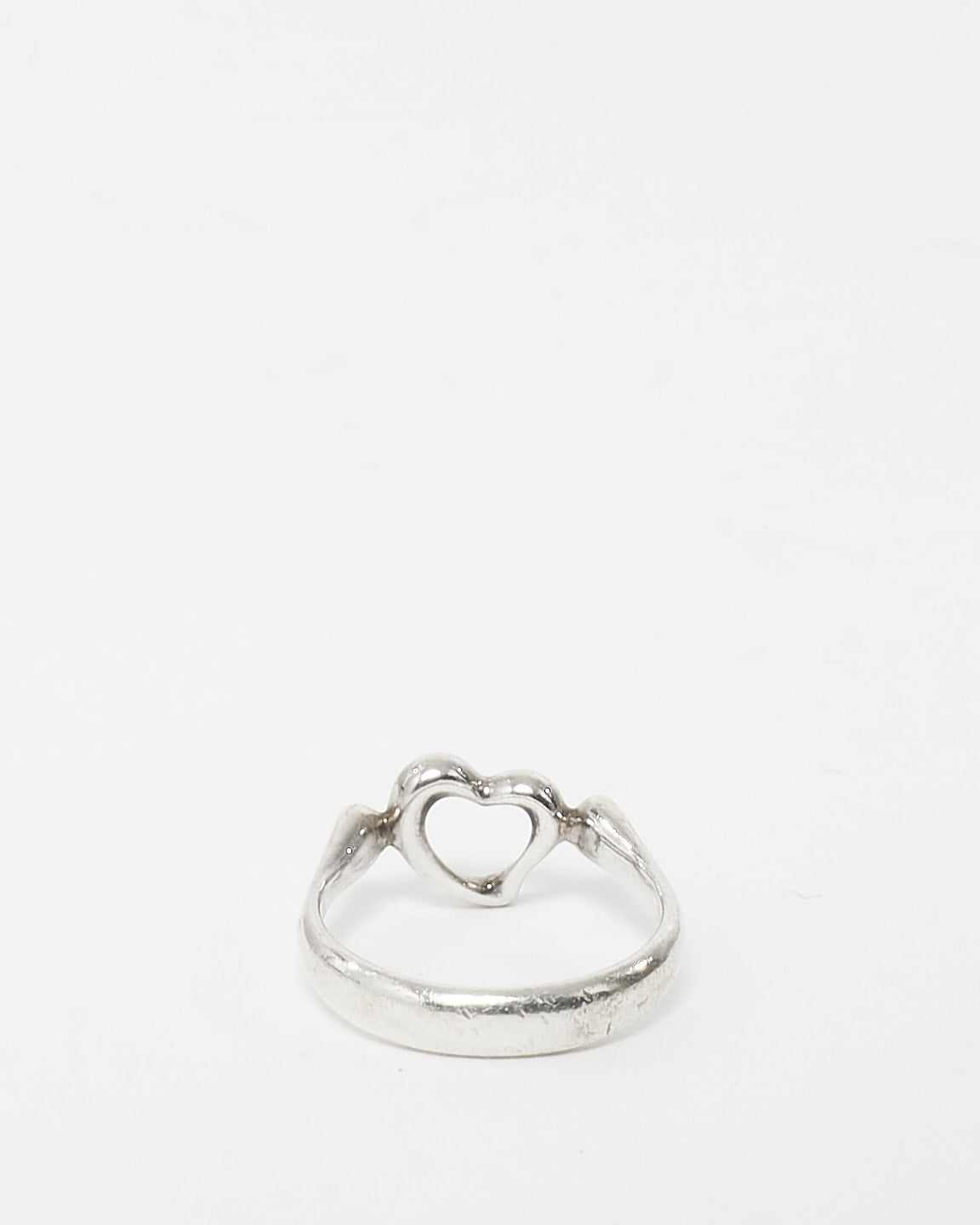 Tiffany 
Co. Silver Elsa Peretti Open Heart Ring - 6