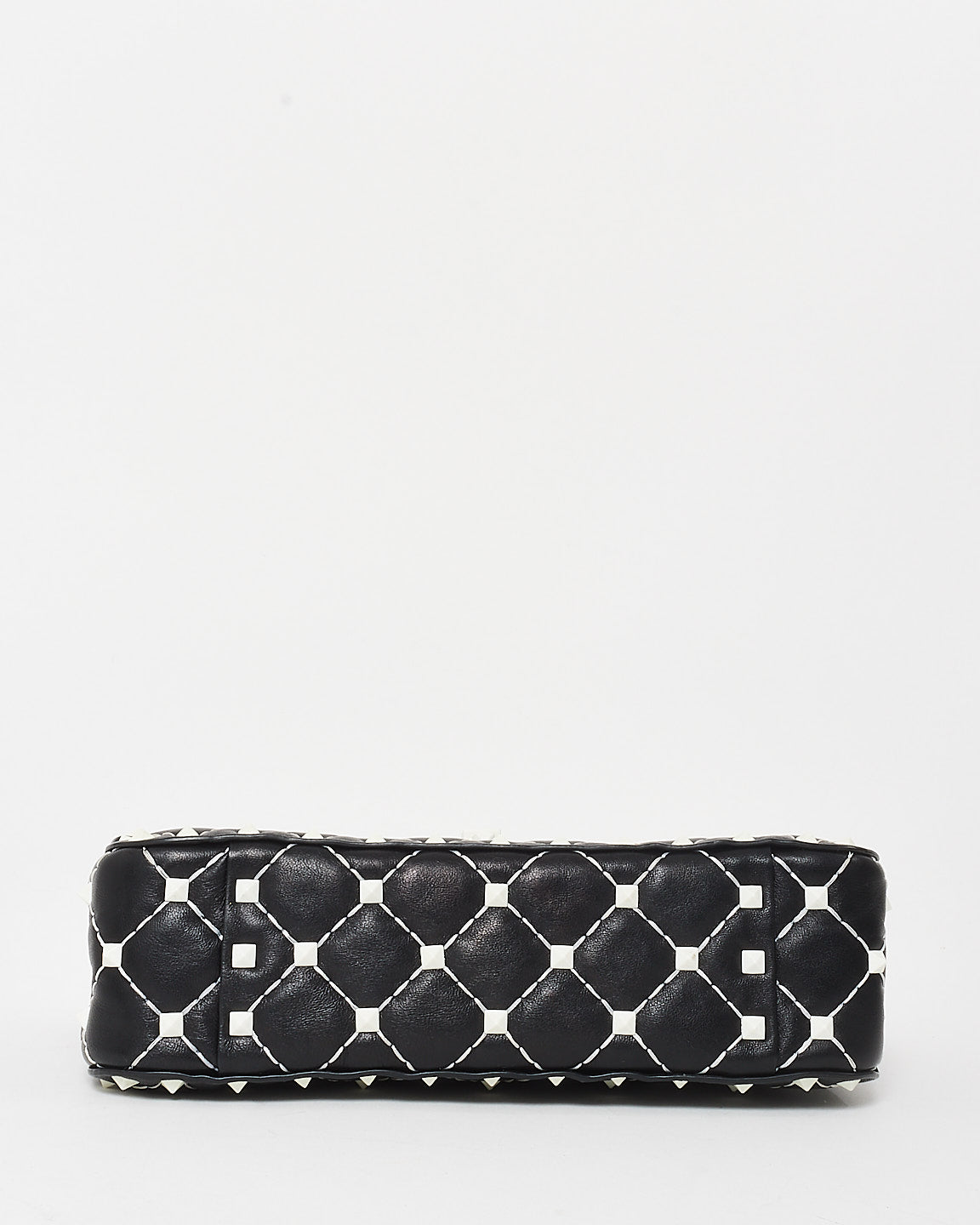 Valentino Black Leather Free White Rockstud Spike Shoulder Bag