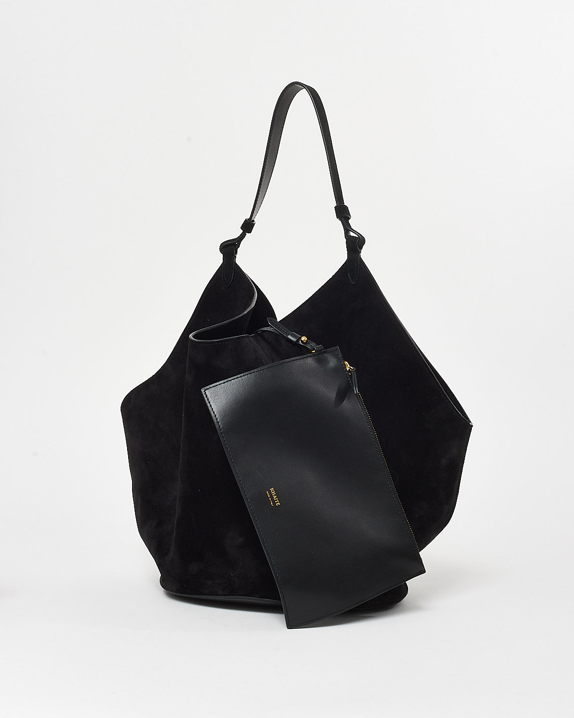 Khaite Black Suede Medium Lotus Tote Bag