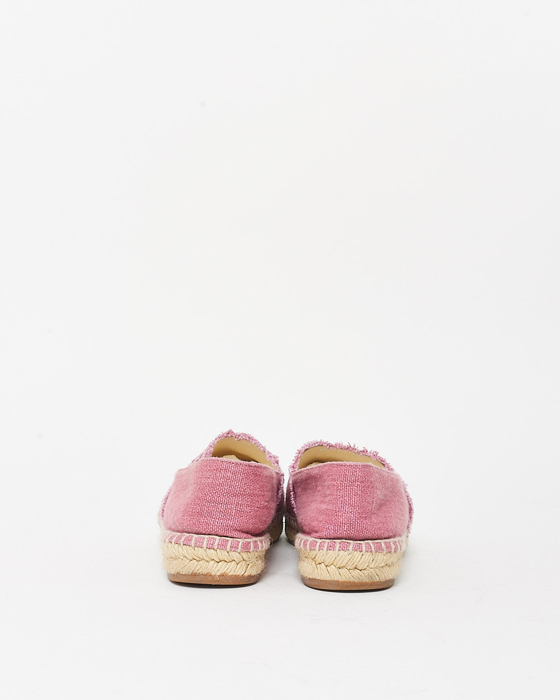 Chanel Rose Denim Canvas Logo Espadrilles - 39