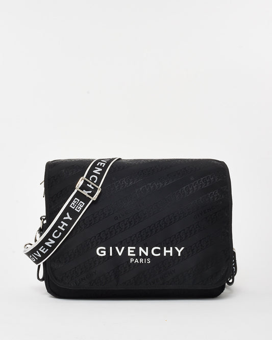 Givenchy Black 
White Nylon Logo Diaper Bag