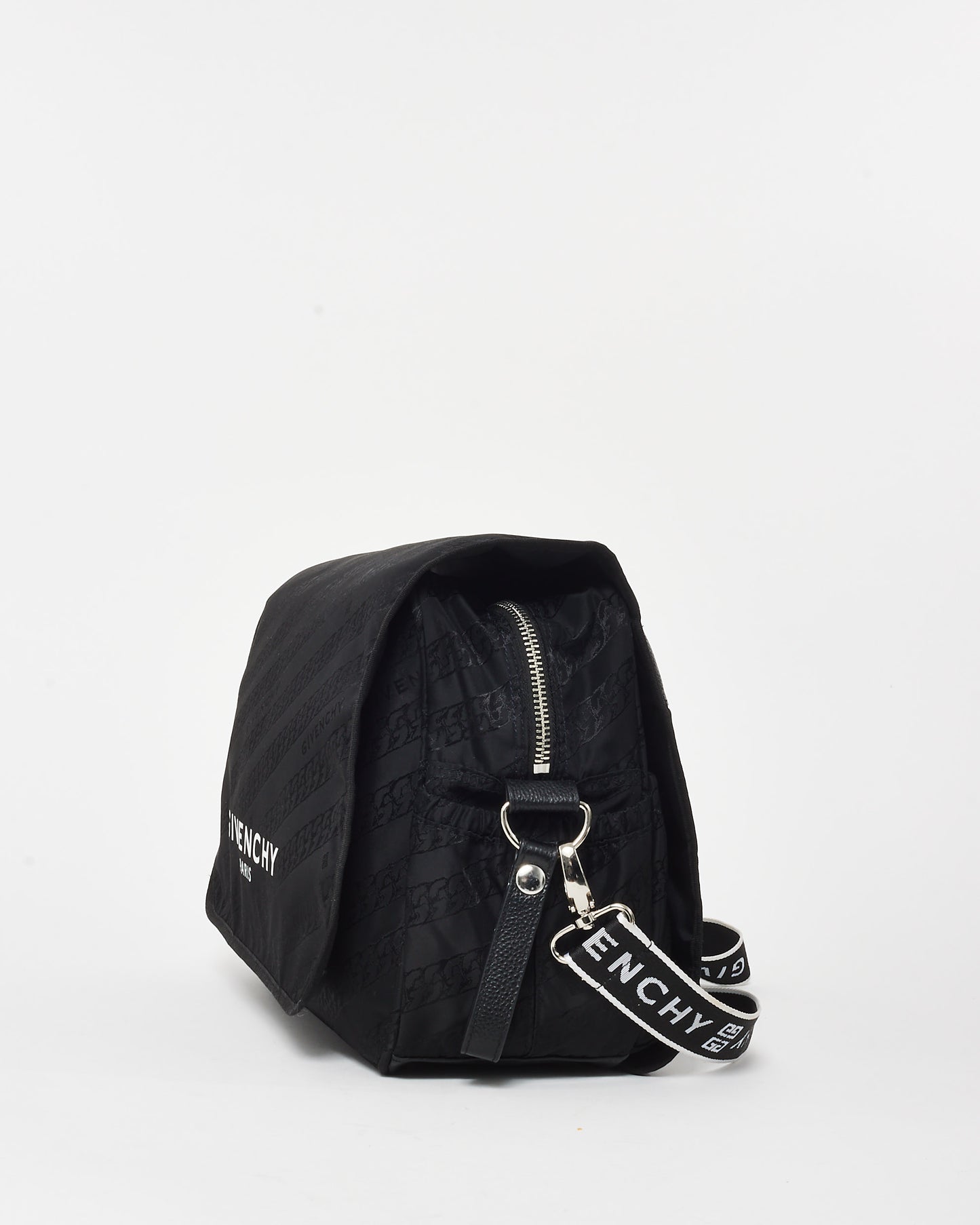 Givenchy Black 
White Nylon Logo Diaper Bag