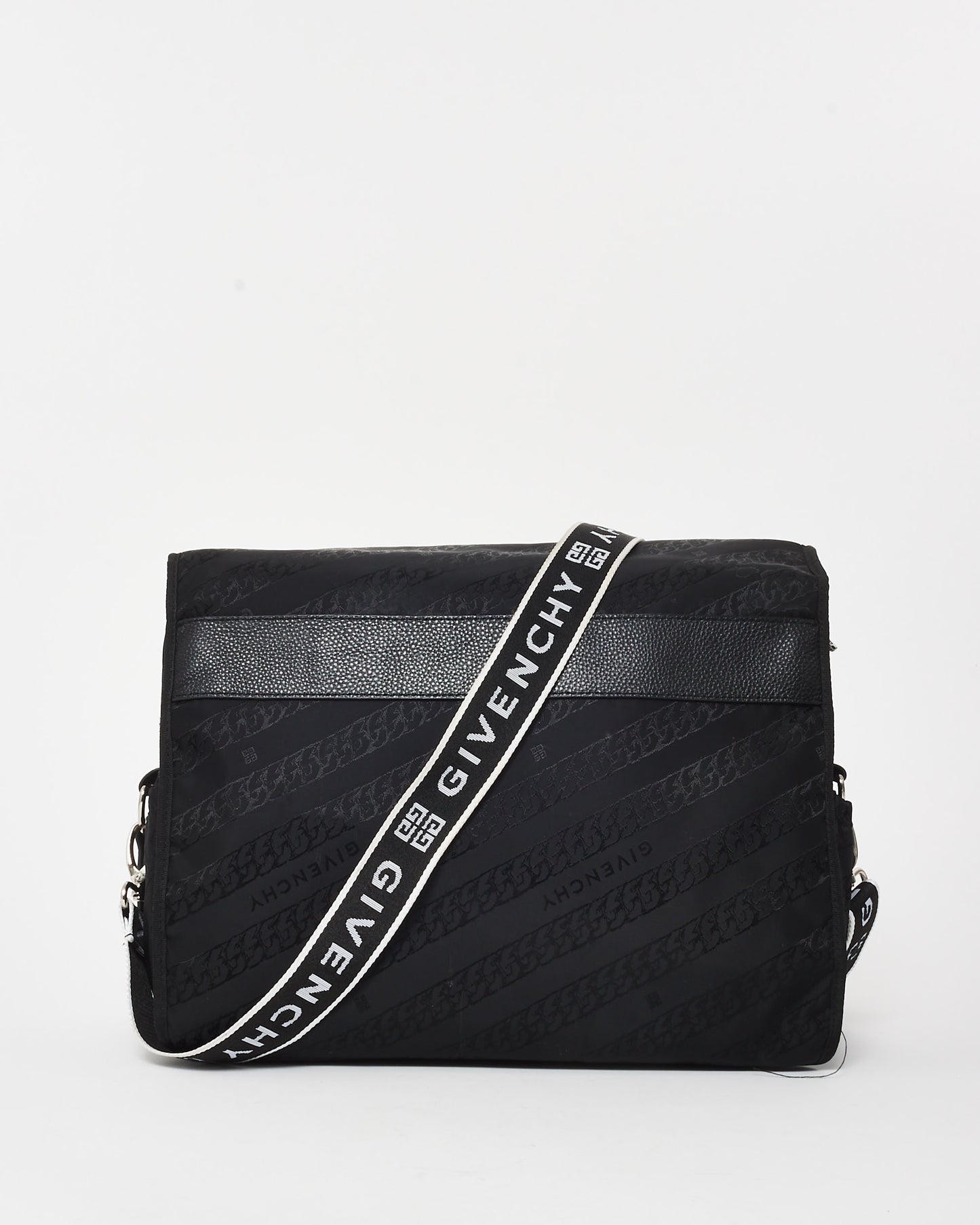 Givenchy Black 
White Nylon Logo Diaper Bag