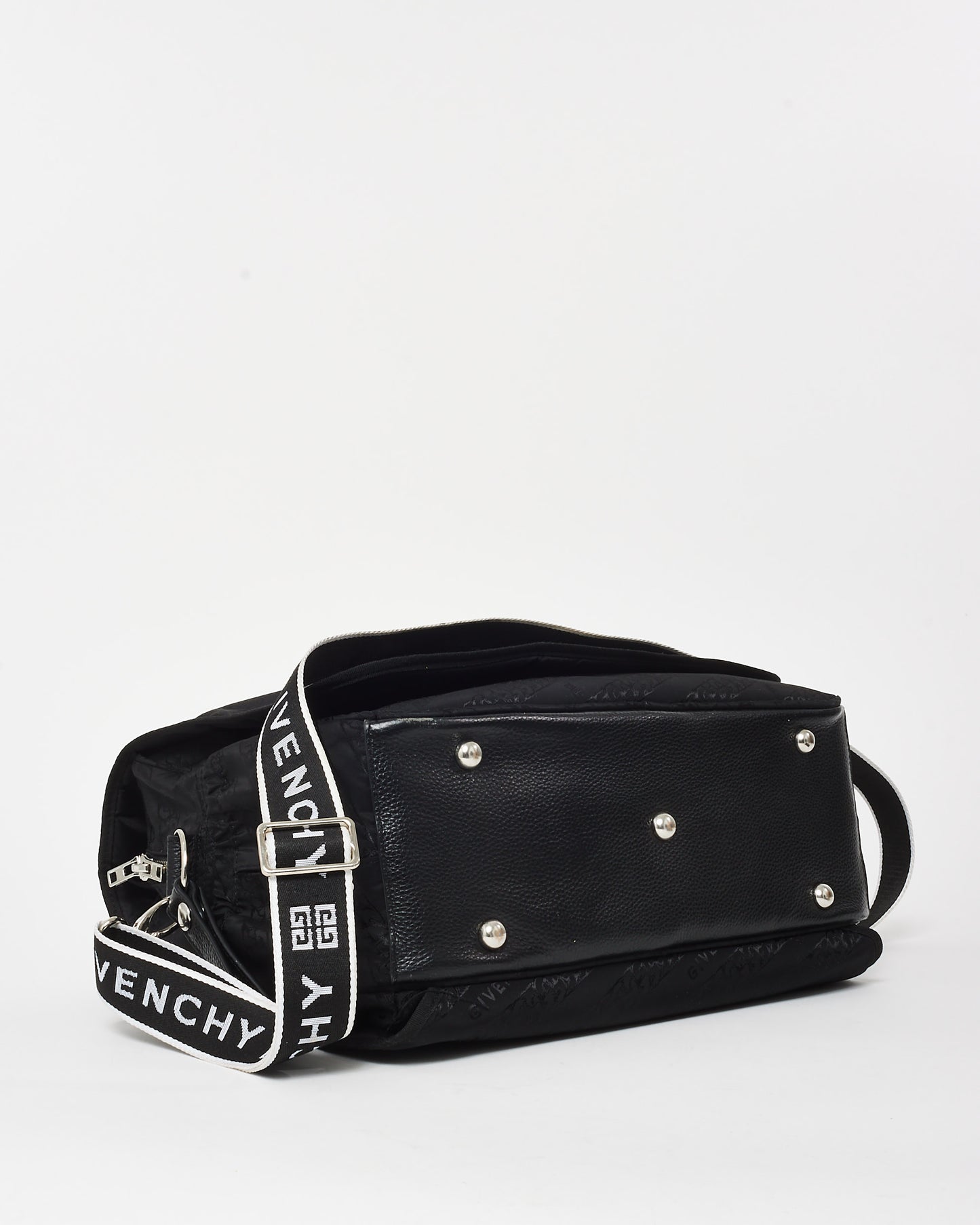 Givenchy Black 
White Nylon Logo Diaper Bag