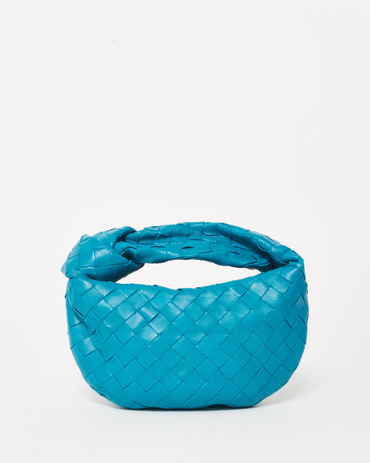 Bottega Veneta Teal Blue Intrecciato Leather Mini Jodie Bag