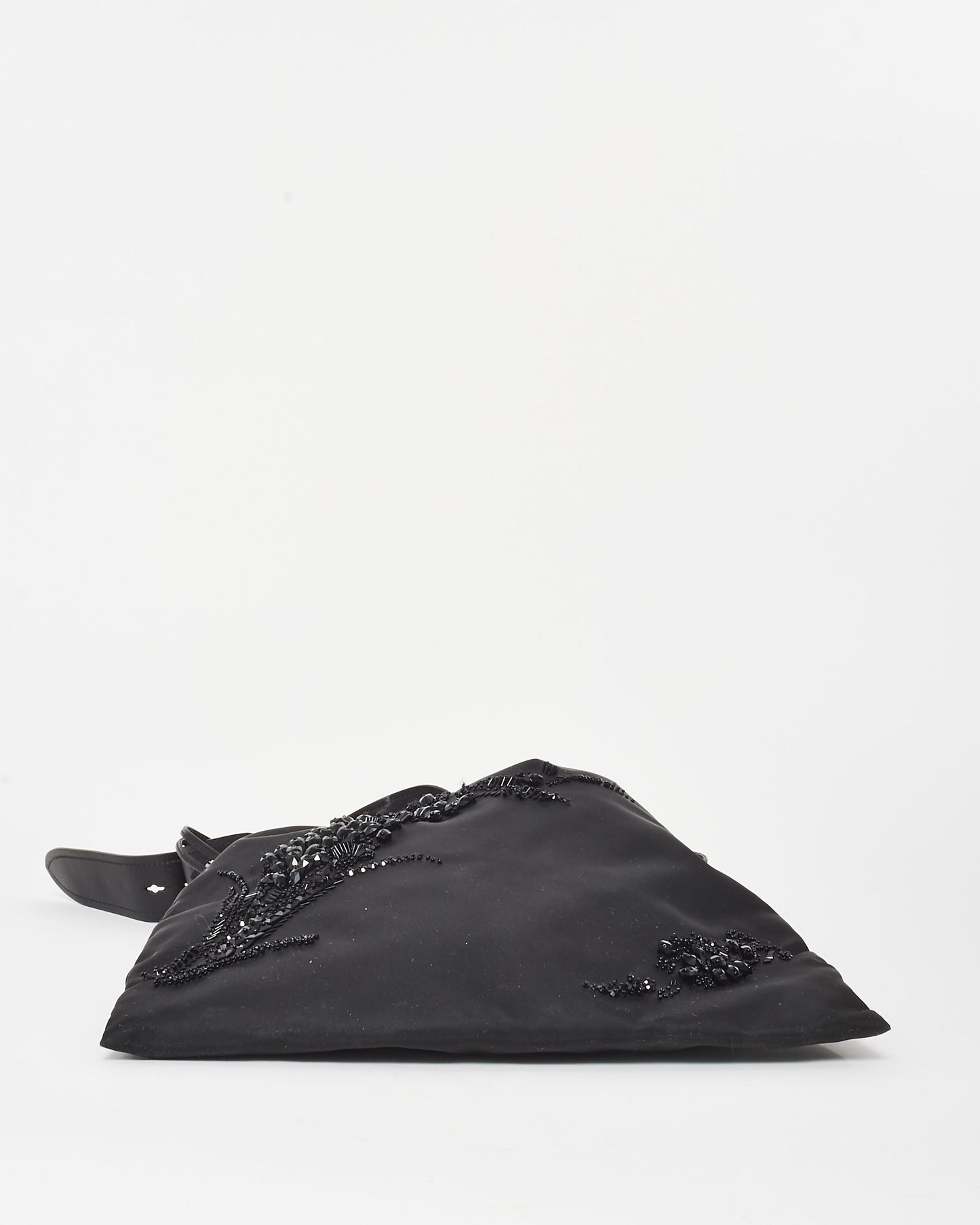 Prada Black Nylon Embellished Drawstring Logo Tote Bag