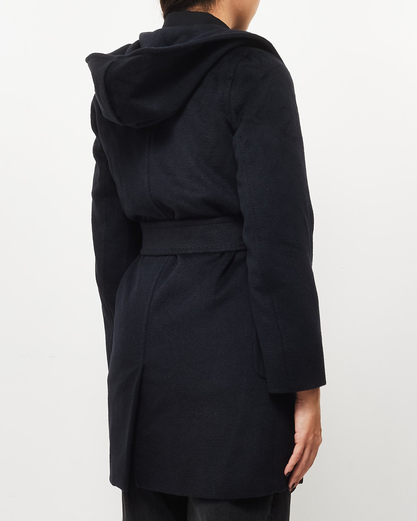 Max Mara Navy Wool Rialto Belted Coat - 0