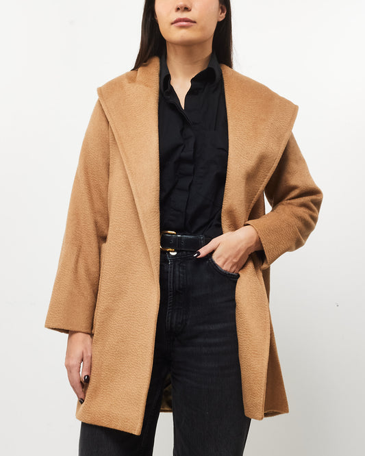 Max Mara Camel Wool Rialto Belted Coat - 0