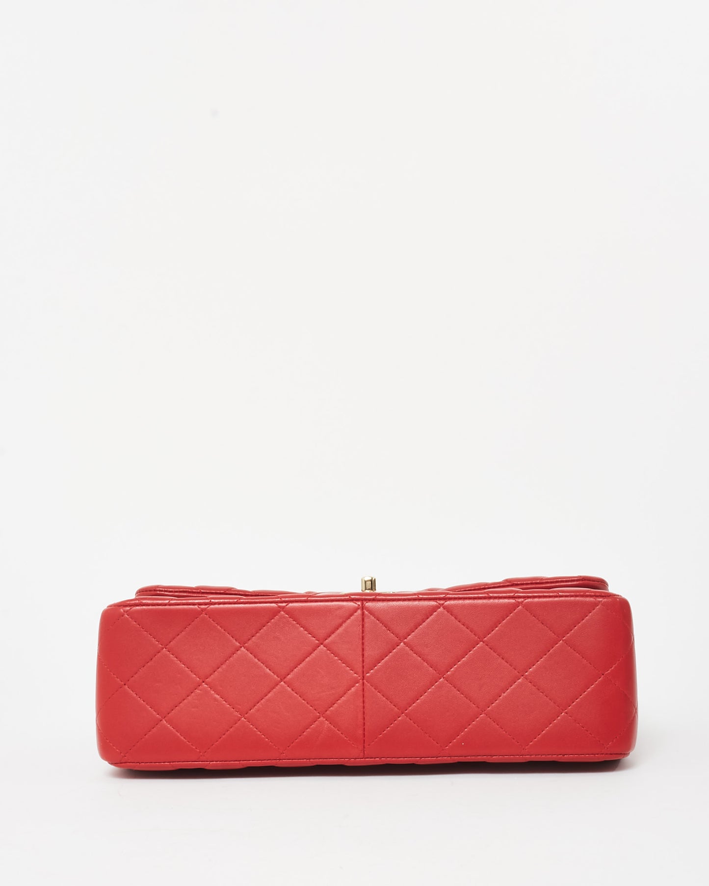 Chanel Red Lambskin Leather CPHW Jumbo Classic Double Flap Bag