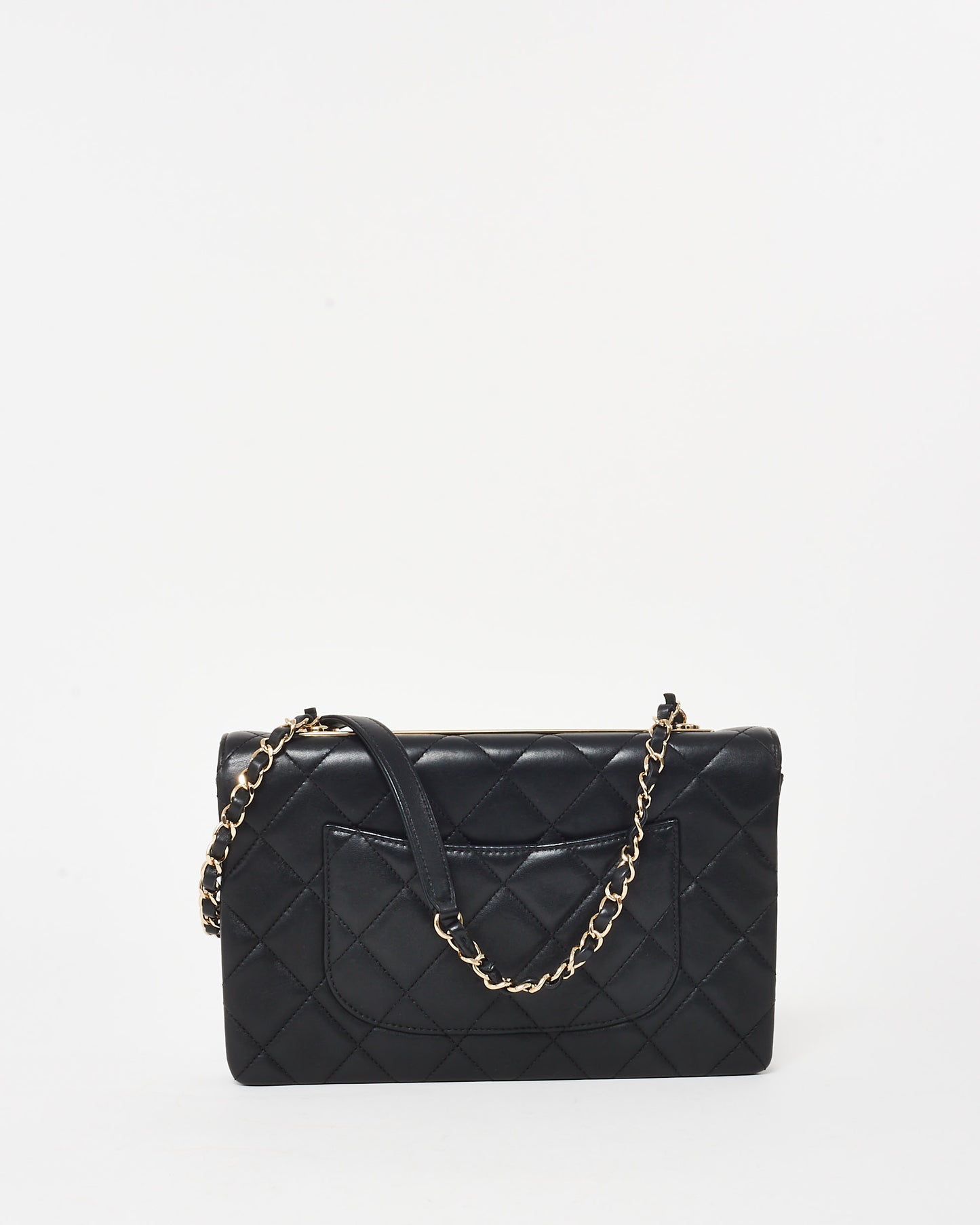 Chanel Black Lambskin Leather Trendy CC Flap Shoulder Bag