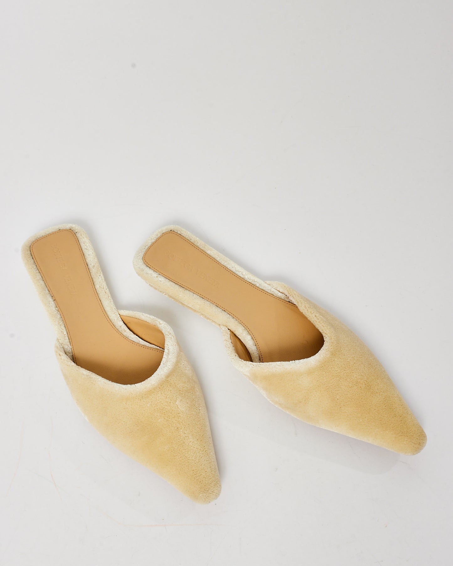 Bottega Veneta Pastel Yellow Shearling Mule Slides - 37