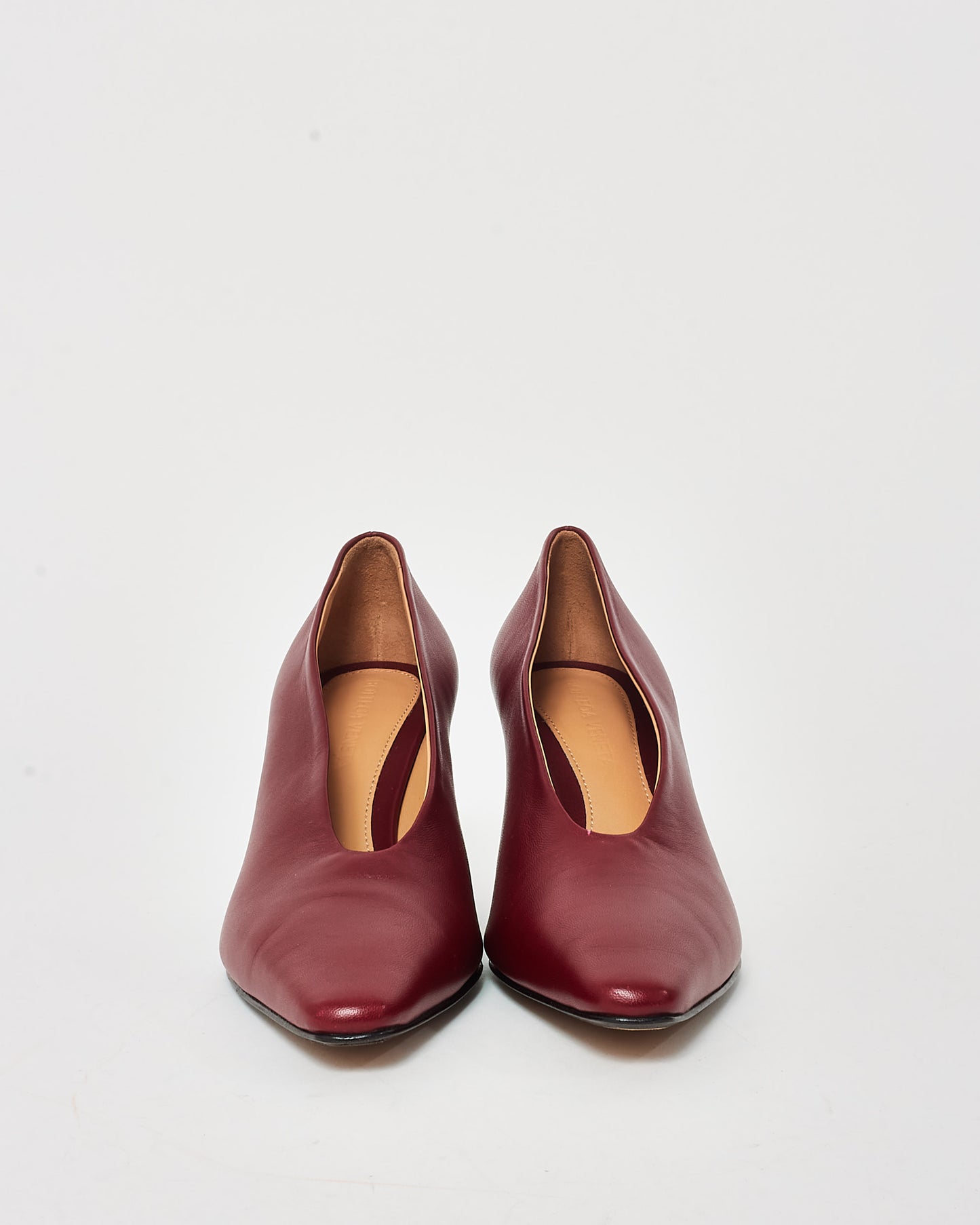 Bottega Veneta Burgundy Leather Almond Pumps - 36