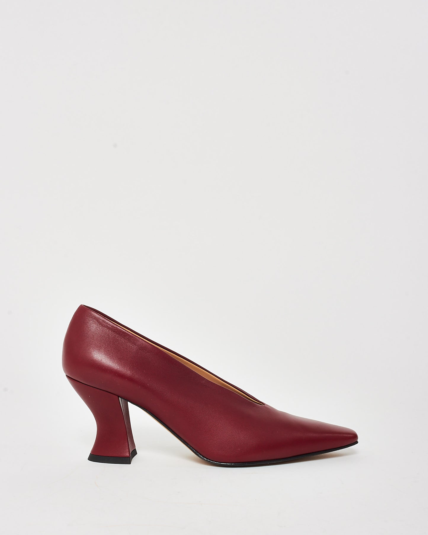 Bottega Veneta Burgundy Leather Almond Pumps - 36