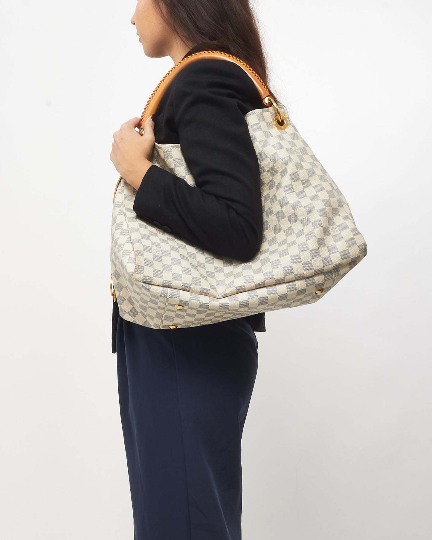 Louis Vuitton White Damier Azur Coated Canvas Artsy MM Shoulder Bag