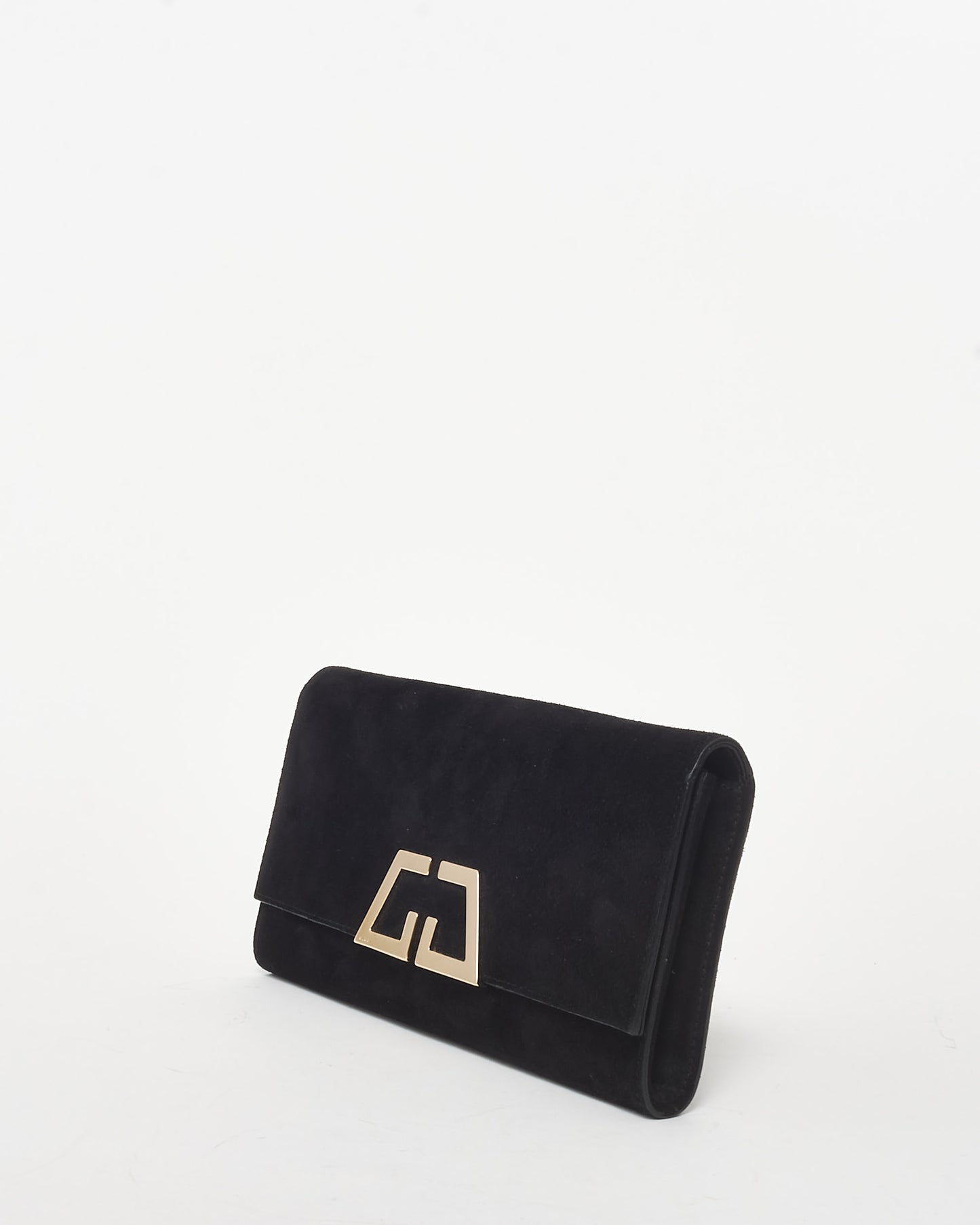 Gucci Black Suede G Night Logo Clutch Bag SHW