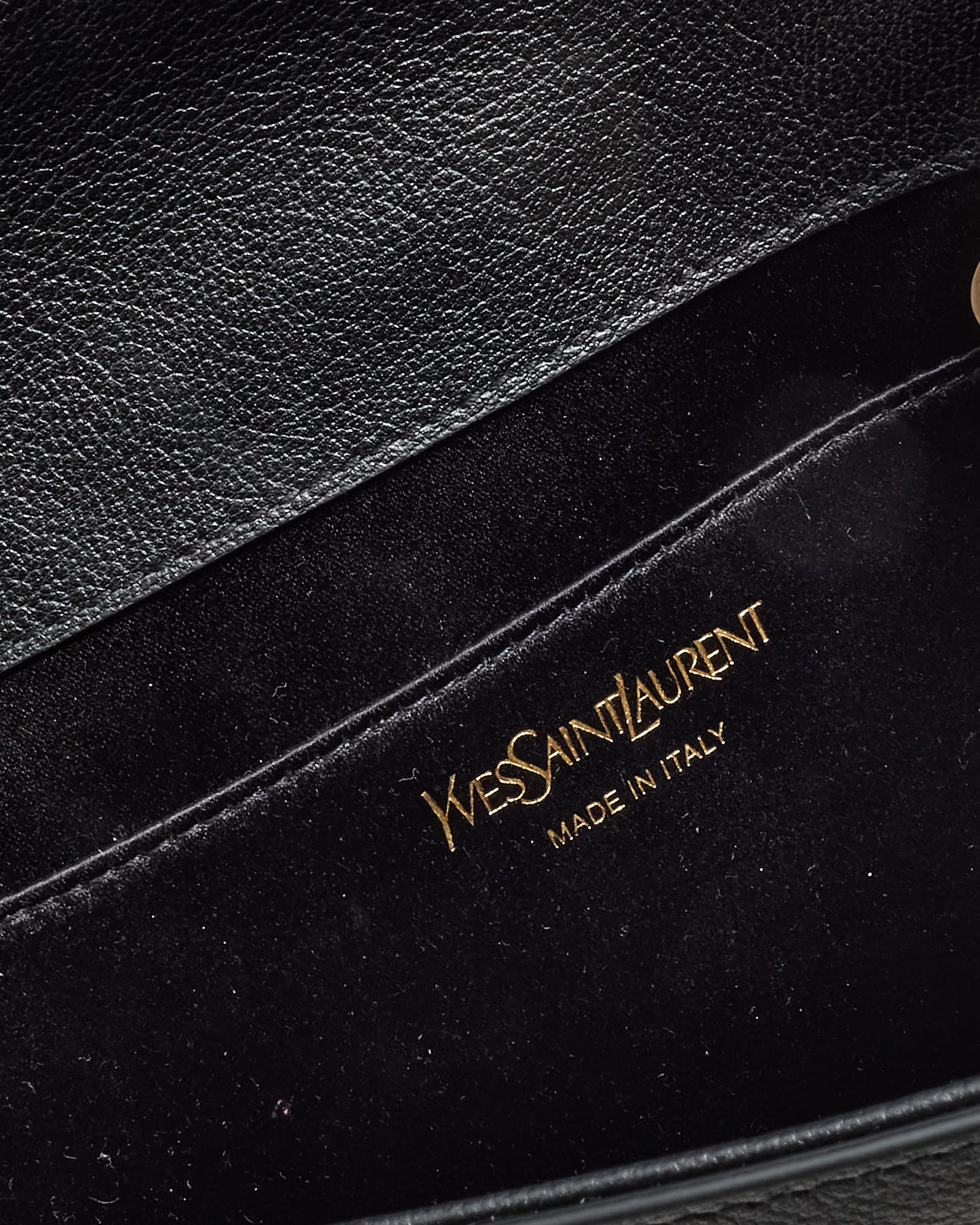 Saint Laurent Black Leather YSL Belle De Jour Clutch Bag