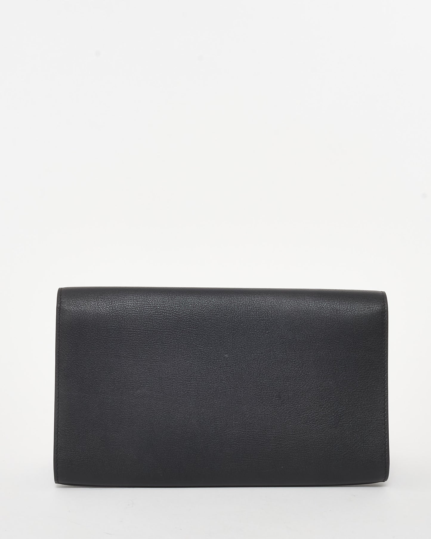 Saint Laurent Black Leather YSL Belle De Jour Clutch Bag