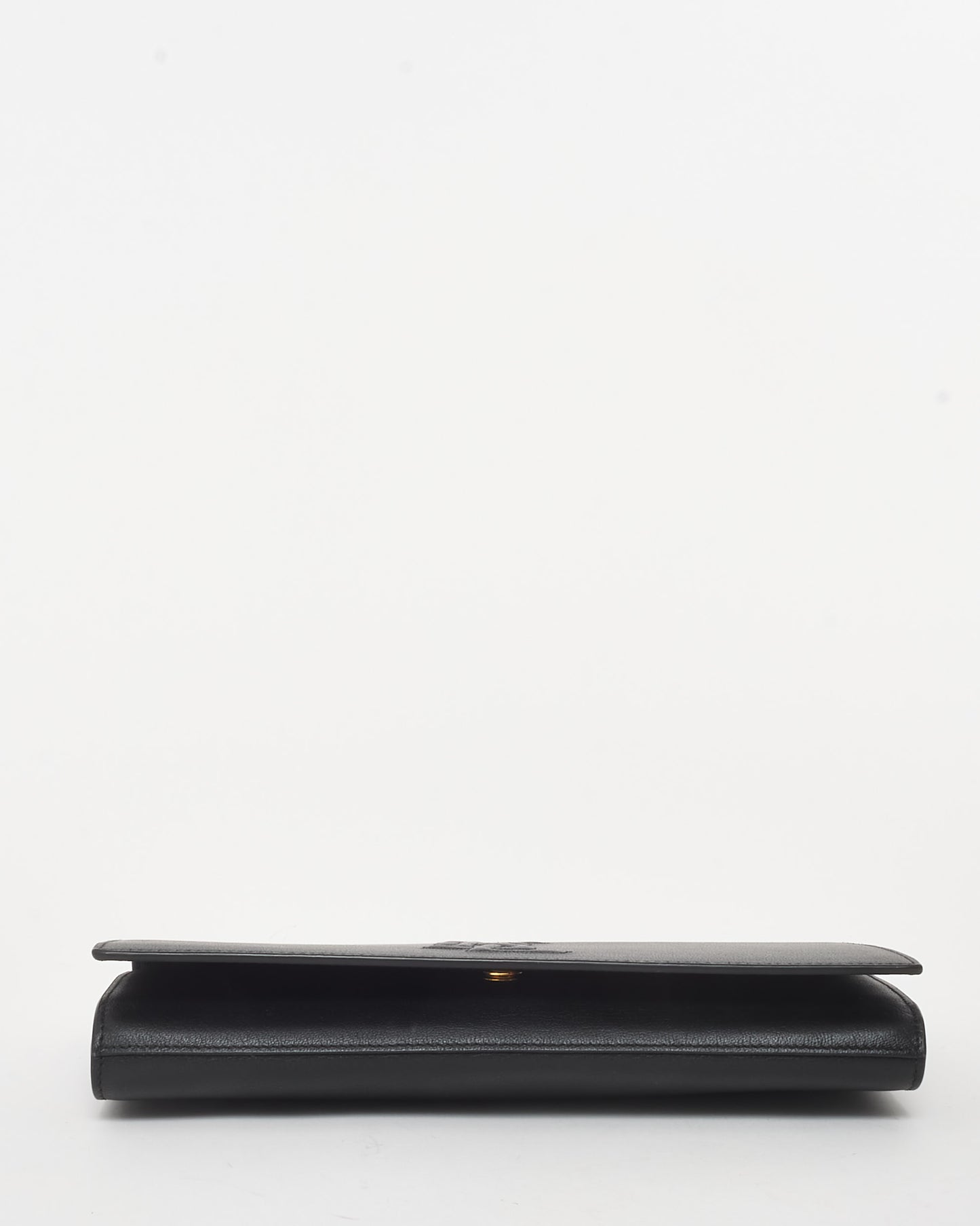 Saint Laurent Black Leather YSL Belle De Jour Clutch Bag